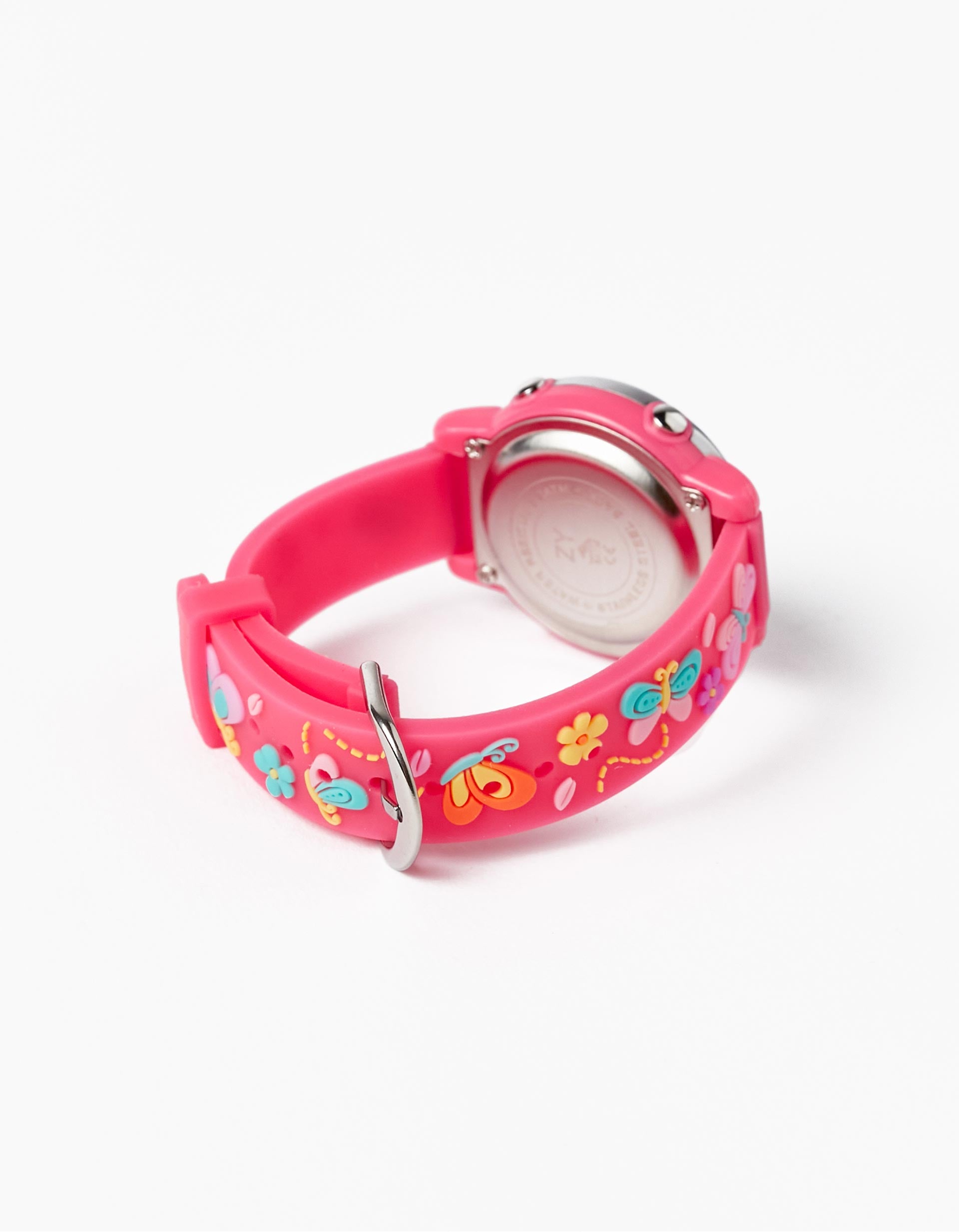 Montre Numérique pour Fille 'Fleurs & Papillons', Rose