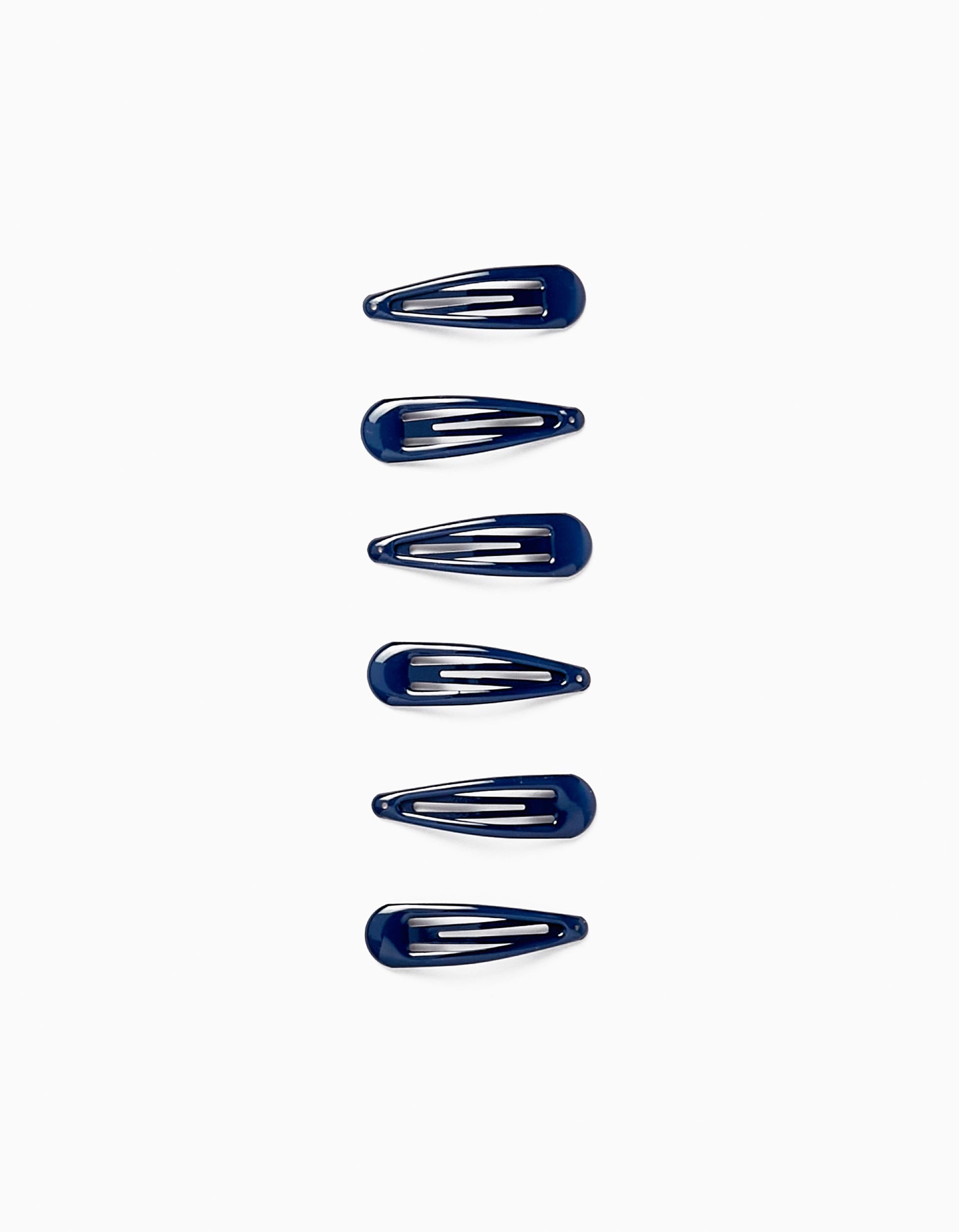 Pack of 6 Metal Hair Clips for Baby and Girl, Dark Blue