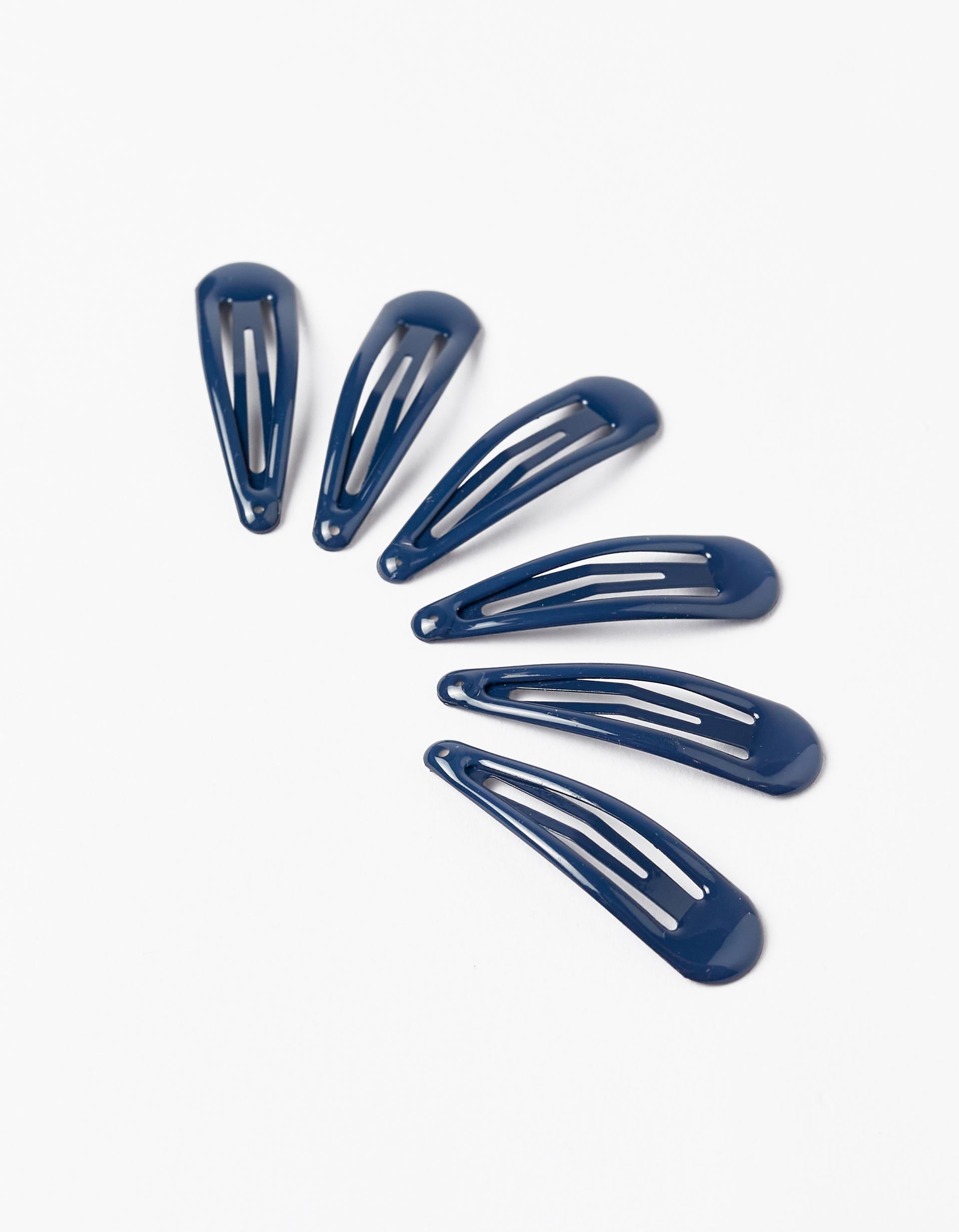 Pack of 6 Metal Hair Clips for Baby and Girl, Dark Blue