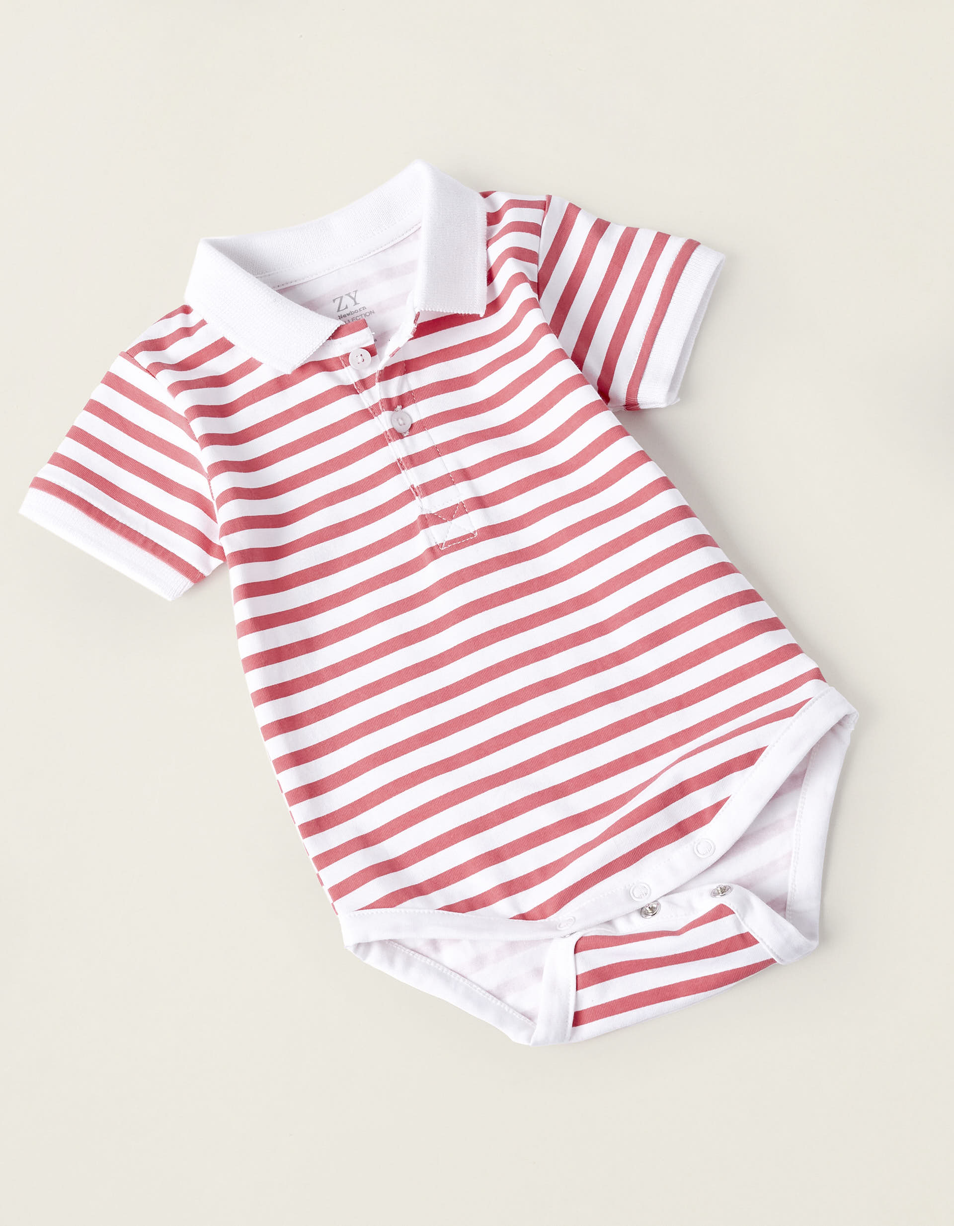 Body-Polo às Riscas + Jardineiras para Recém-Nascido, Multicolor