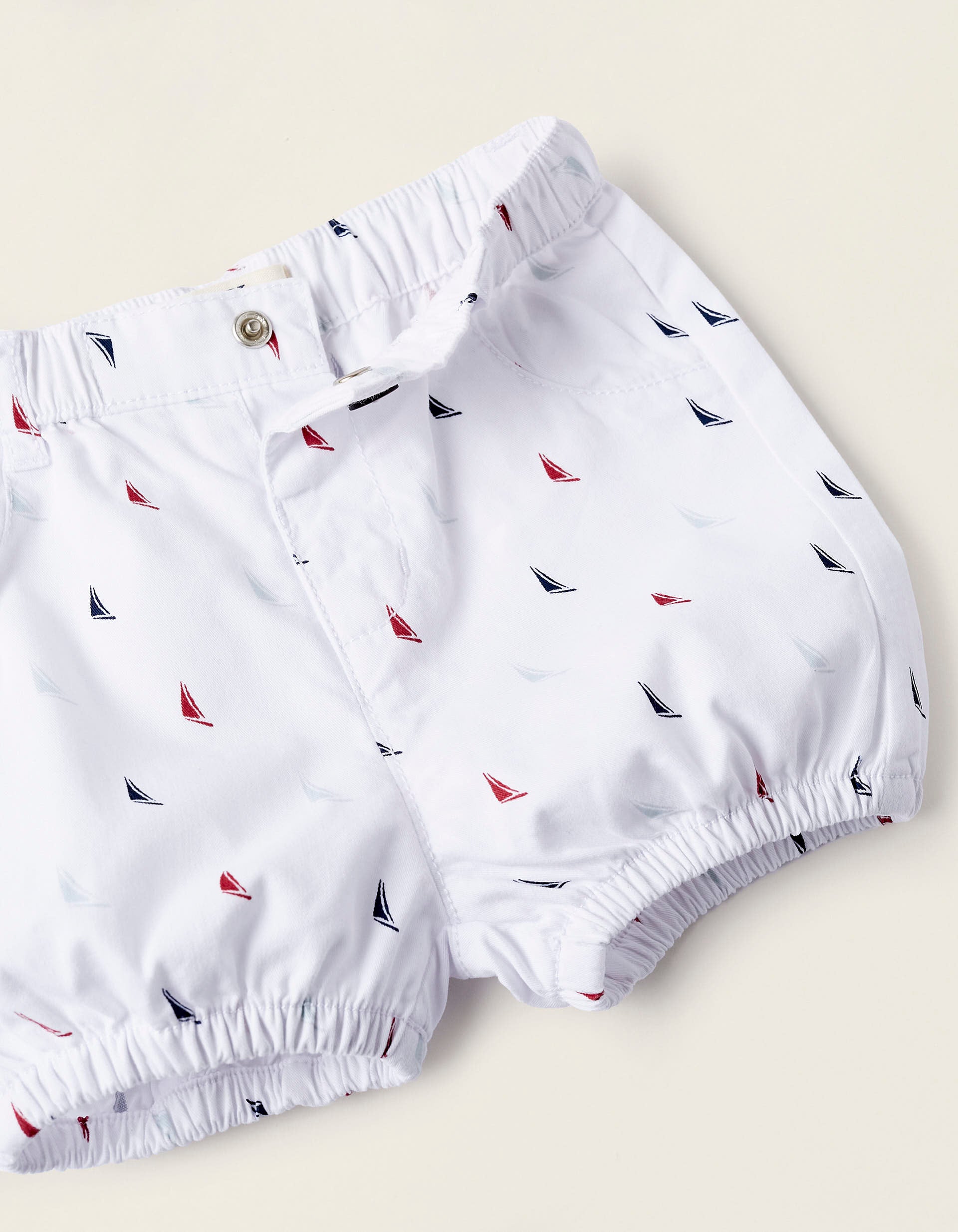 Patterned Shorts for Newborn Boys 'Sailboat', White