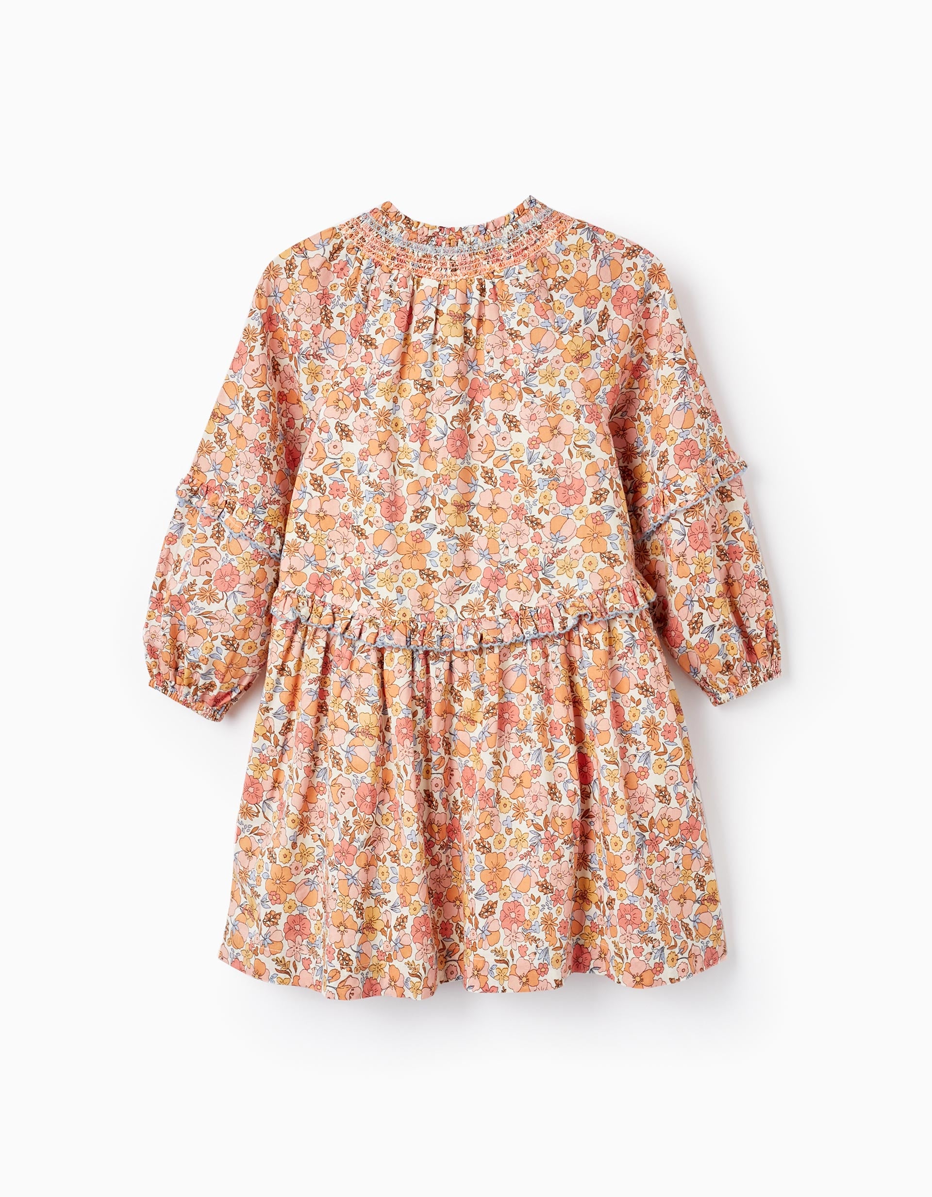 Cotton Flower Dress for Girls, Multicolour