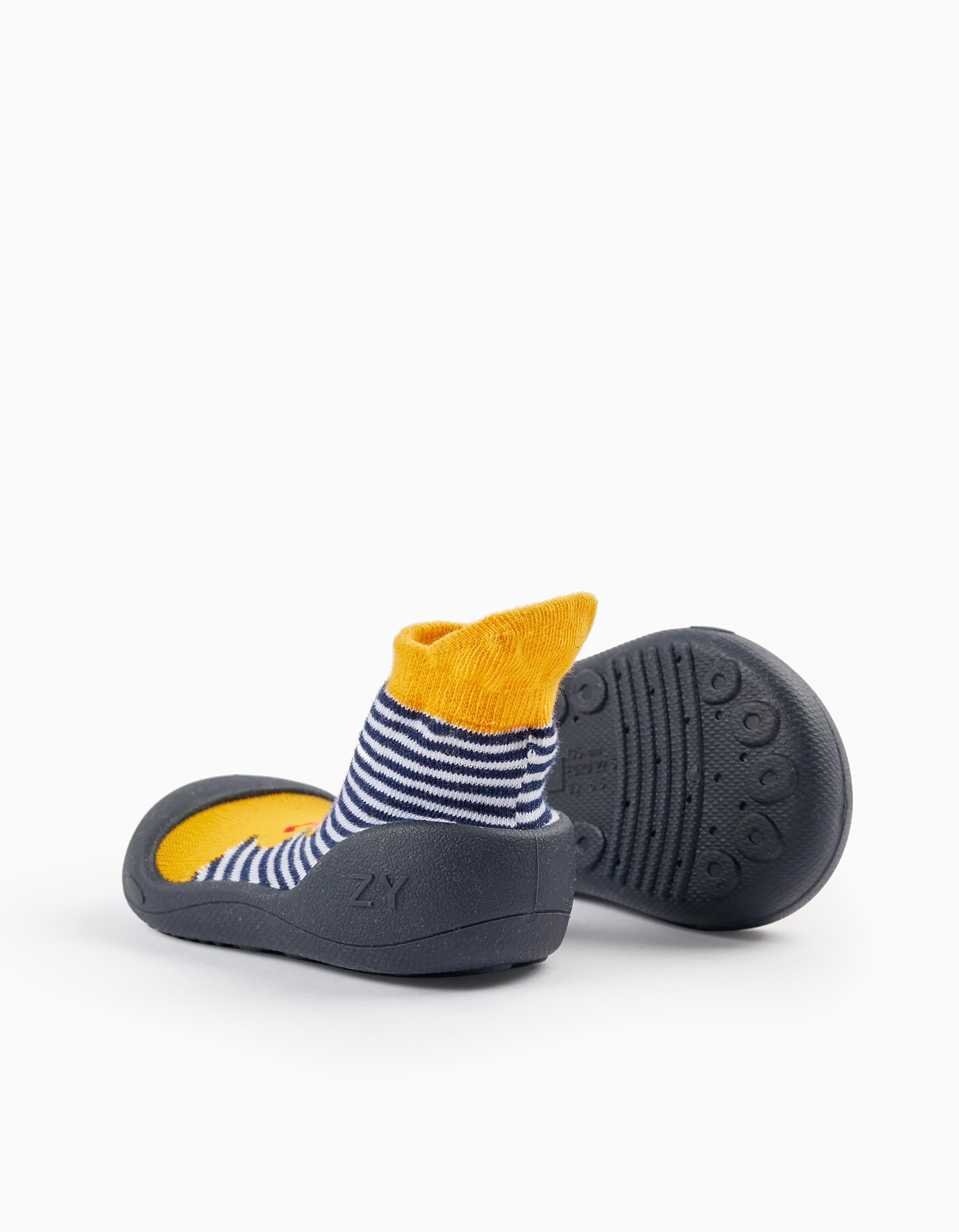 Steppies Socks-Slippers for Baby Boys 'Monster', Blue/Yellow