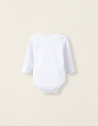 Pack 4 Bodies de Manga Larga para Bebé y Recién Nacido, Blanco