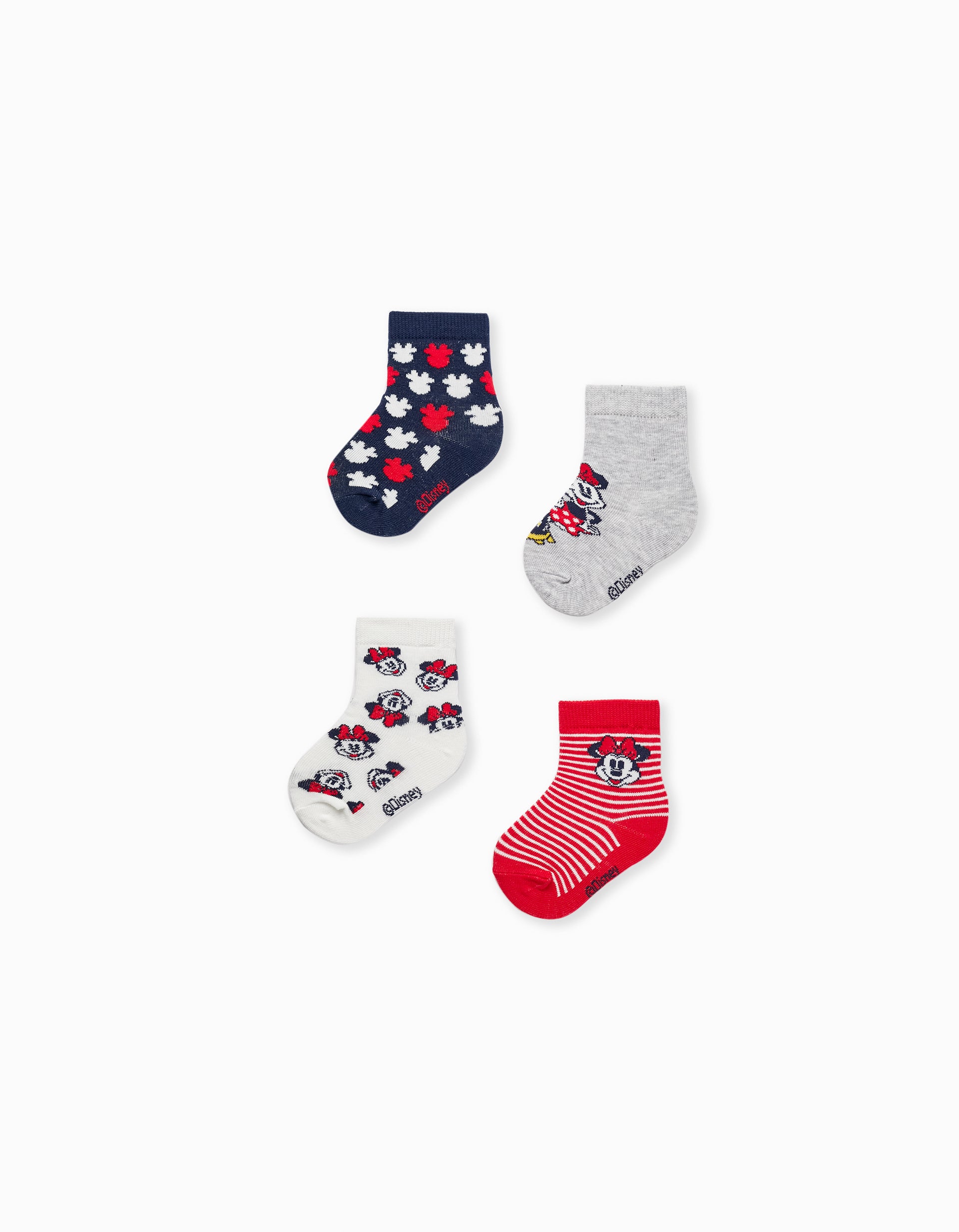 Pack 4 Paires de Chaussettes pour Bébé Fille 'Minnie', Multicolore