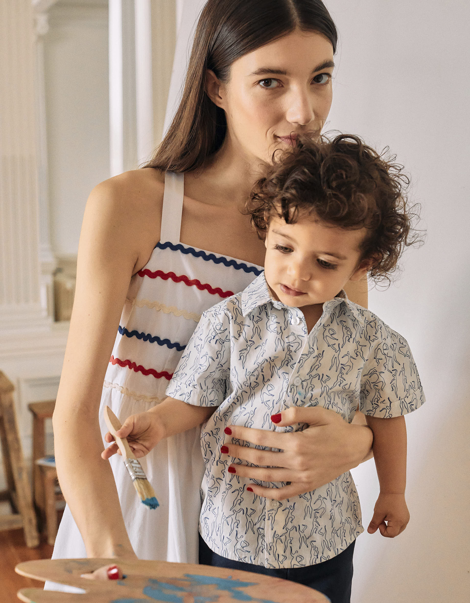 Chemise Imprimé pour Bébé Garçon 'You & Me', Blanc/Bleu