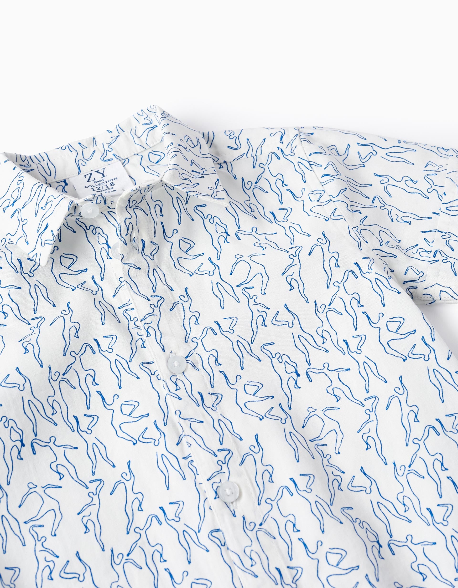 Chemise Imprimé pour Bébé Garçon 'You & Me', Blanc/Bleu