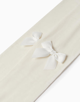 Leotardos Lisos de Microfibra para Niña, Blanco