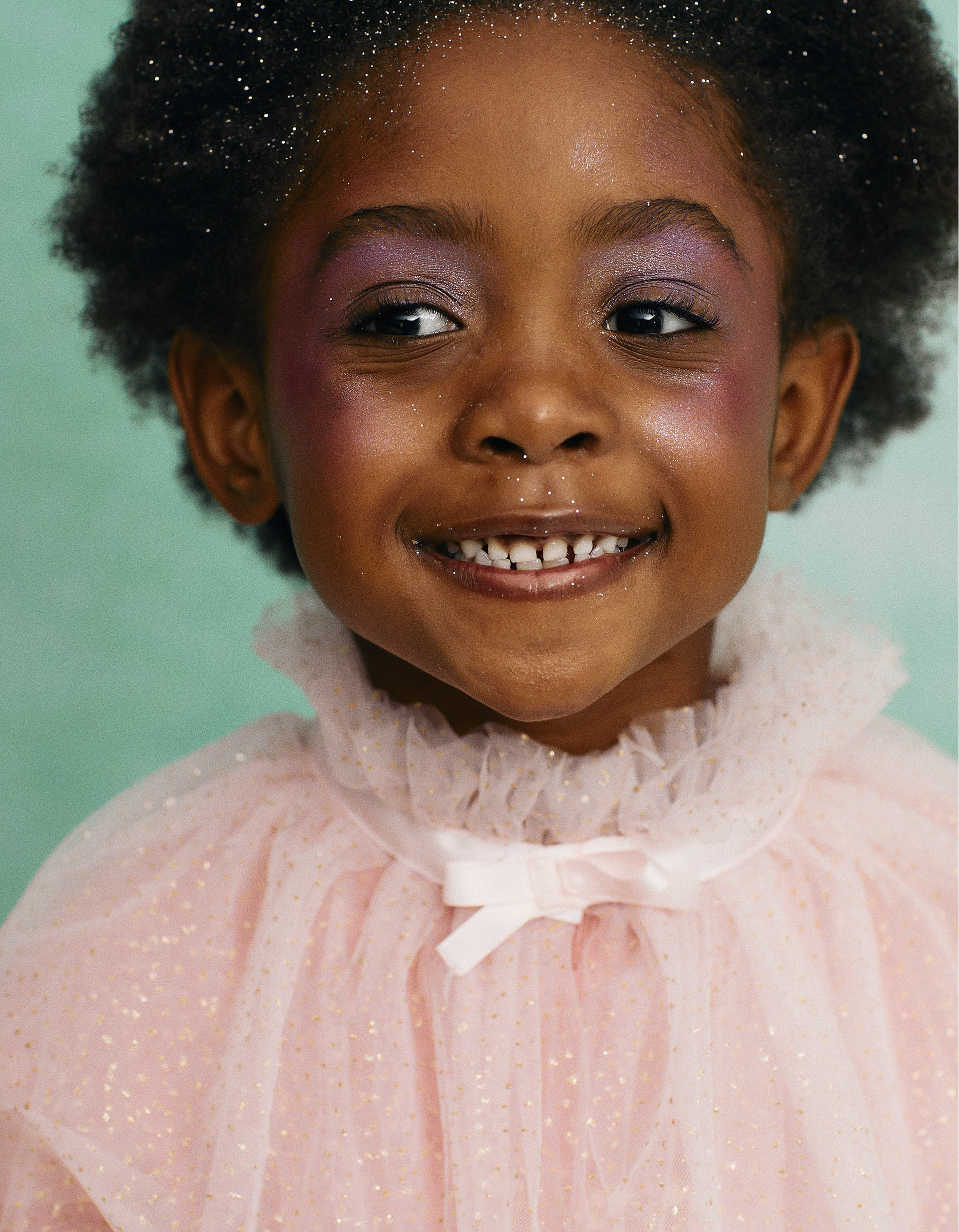 Couverture en tulle avec paillettes pour enfant 'Carnaval', Rose/Doré