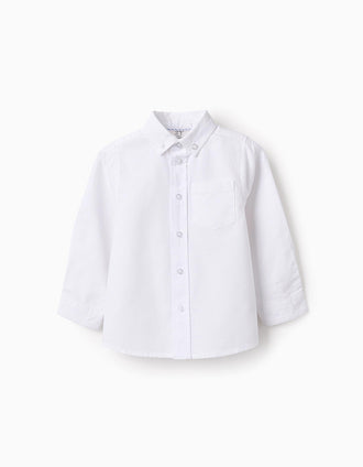 Camisa de Algodón para Bebé Niño, Blanco