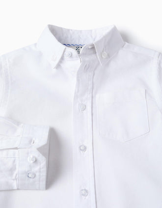 Camisa de Algodón para Bebé Niño, Blanco