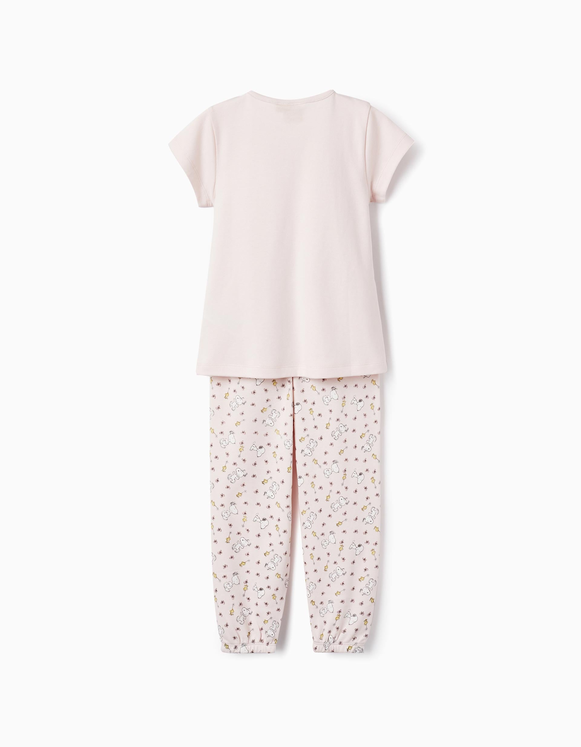 Pijama de Algodón para Niña 'Snoopy', Rosa Claro