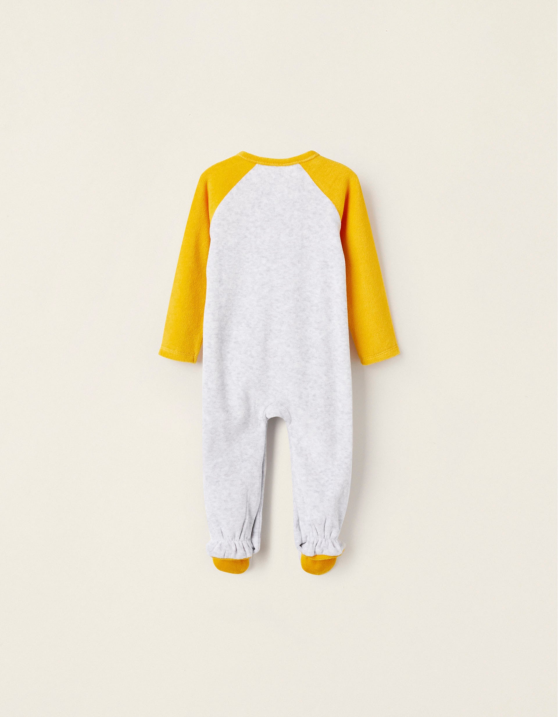 Velvet Babygrow with Eye for Baby Boy 'Alien', Grey/Yellow