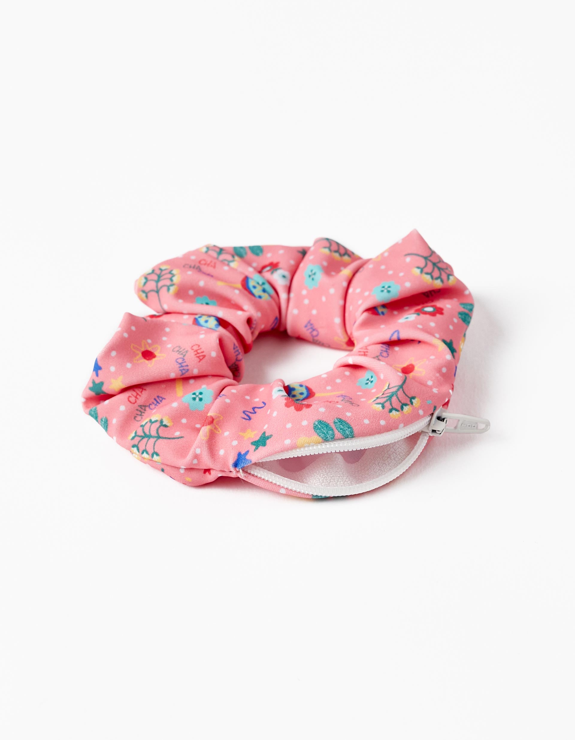 Scrunchie Elastic with Zipper for Girls, Multicolour