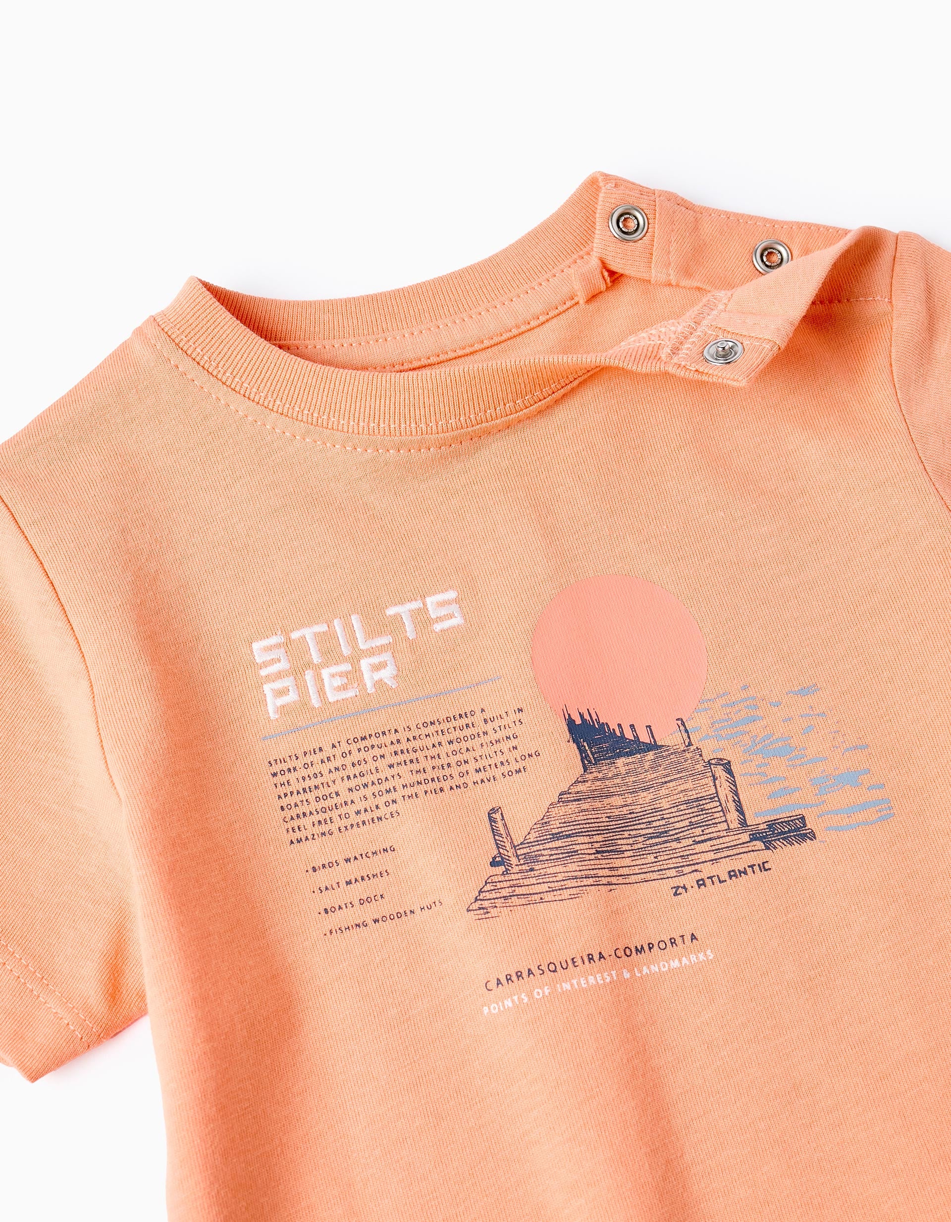 Camiseta de Algodón para Bebé Niño 'Comporta', Naranja