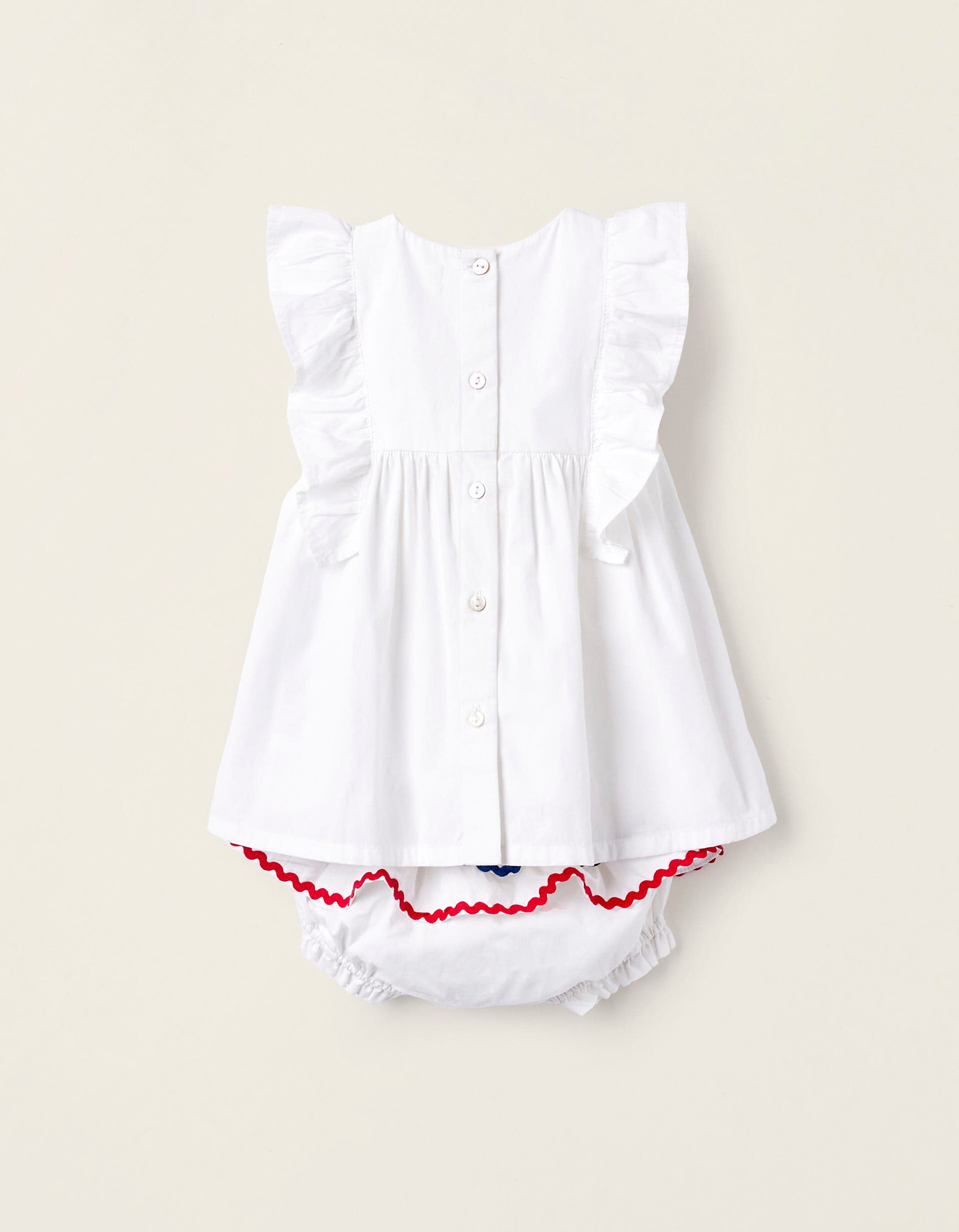 Vestido + Tapa-Fralda para Recém-Nascida 'You & Me', Branco