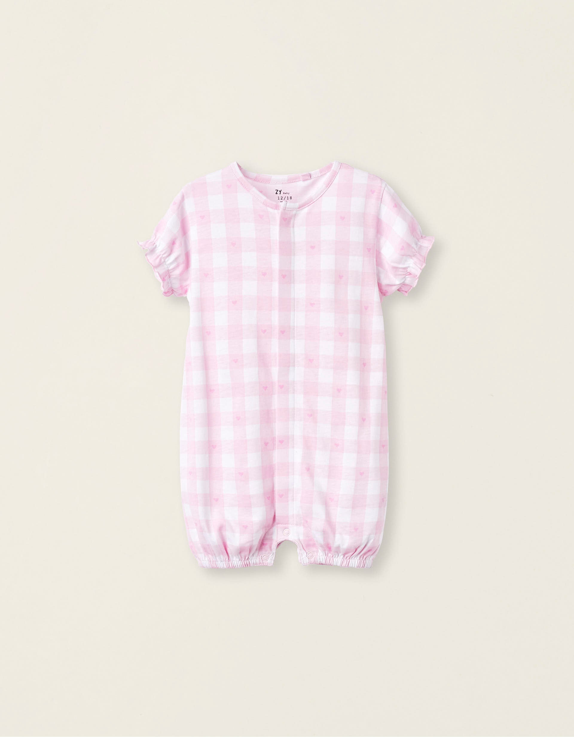 Pijama-Mono para Bebé Niña, Rosa/Blanco