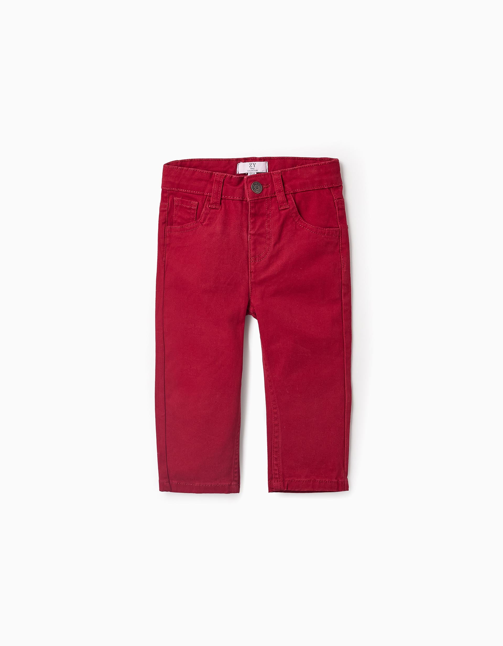 Twill Trousers for Baby Boys, Red