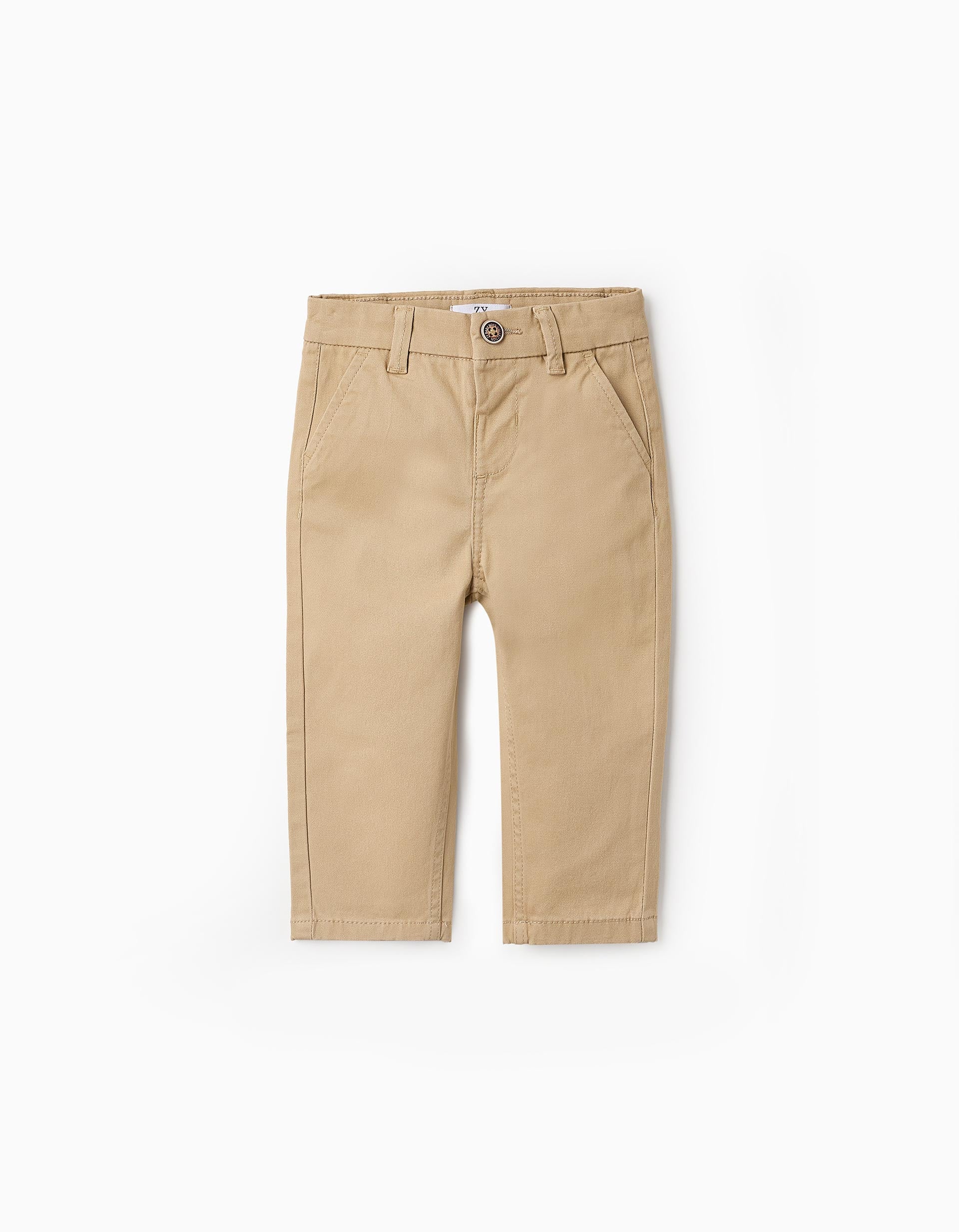 Beige Twill Chino Trousers for Baby Boys