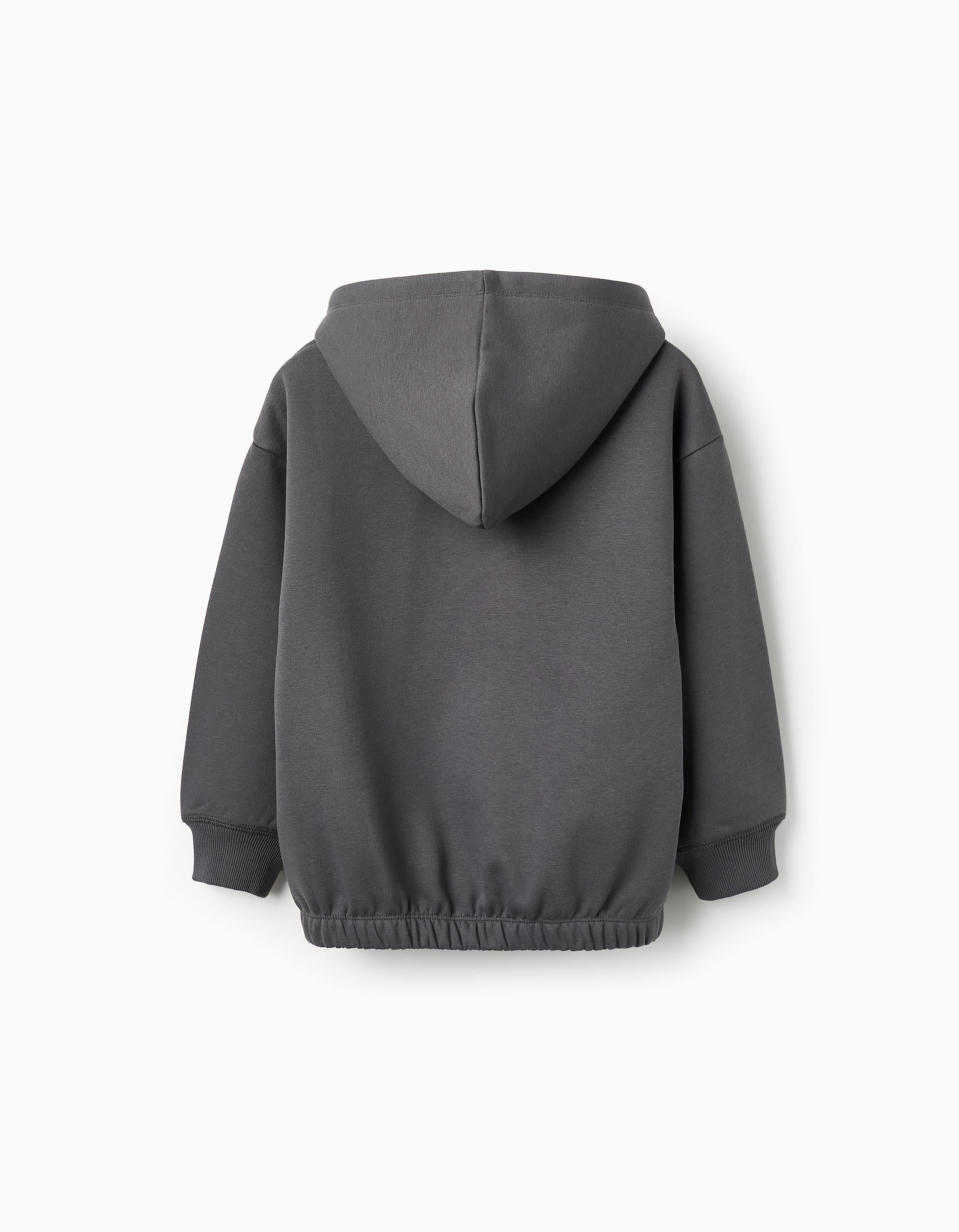 Sudadera Perchada con Capucha para Niña 'Brooklyn', Gris Oscuro