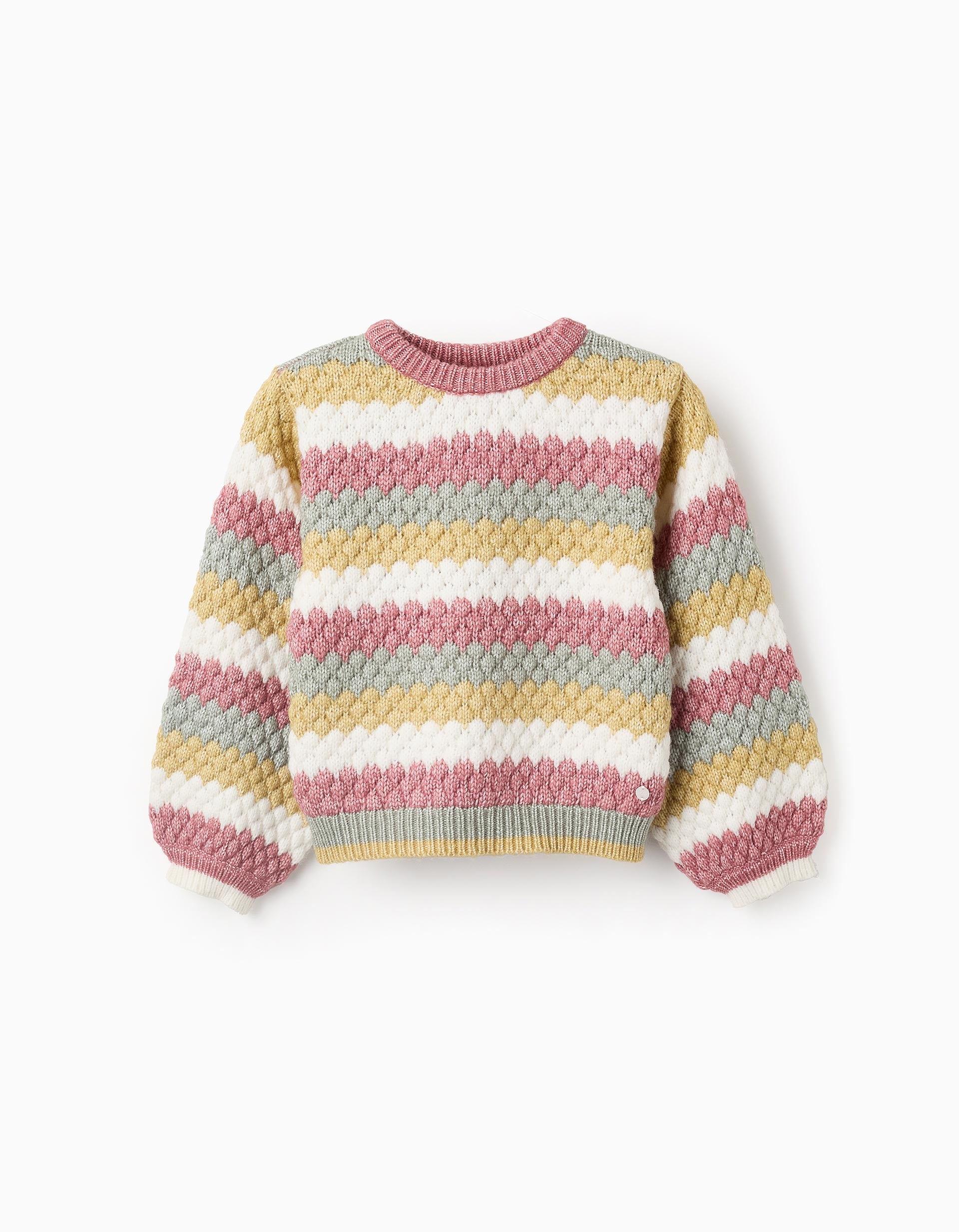 Pull en Maille Coloré pour Fille, Multicolore