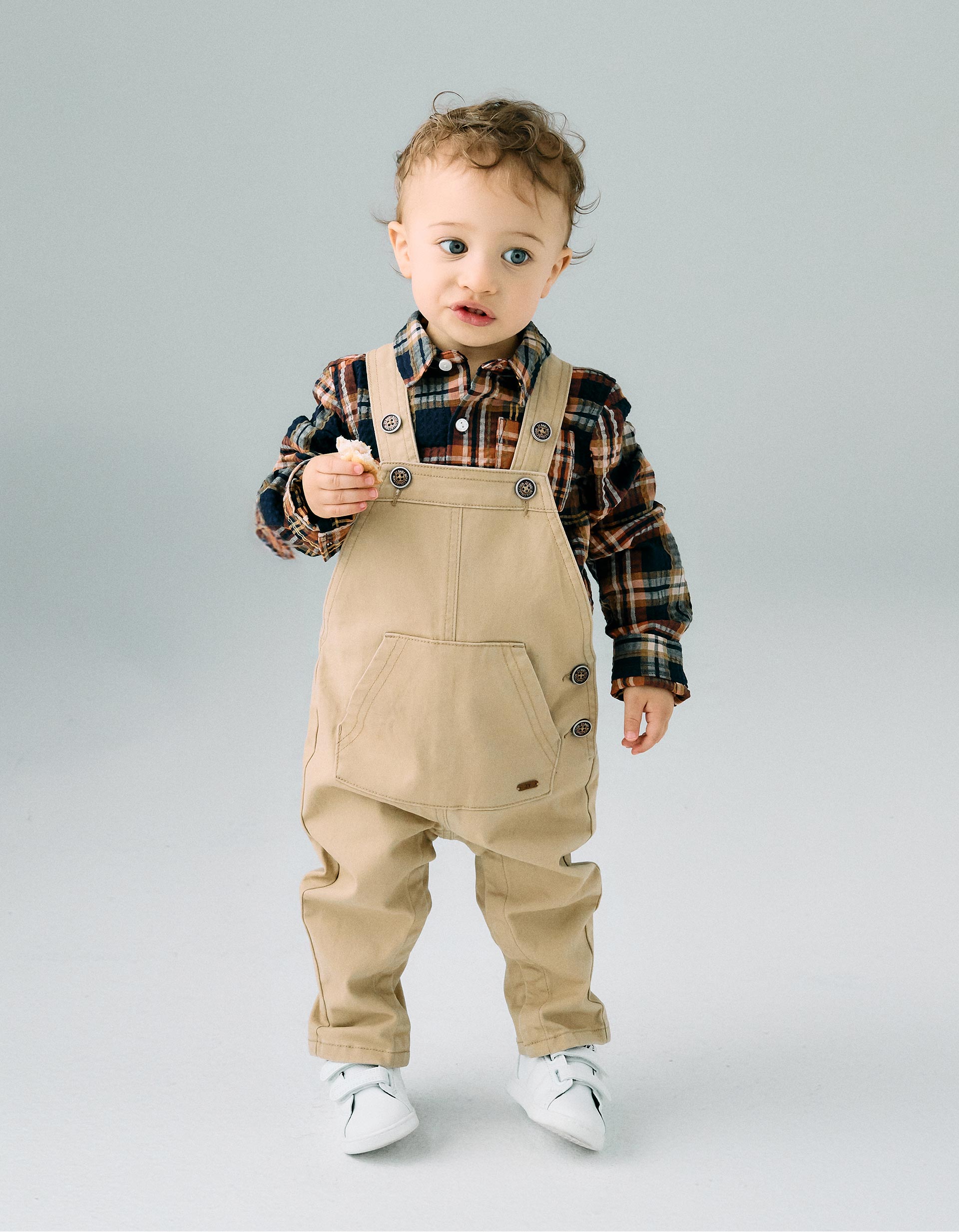 Twill Dungarees for Baby Boys, Beige