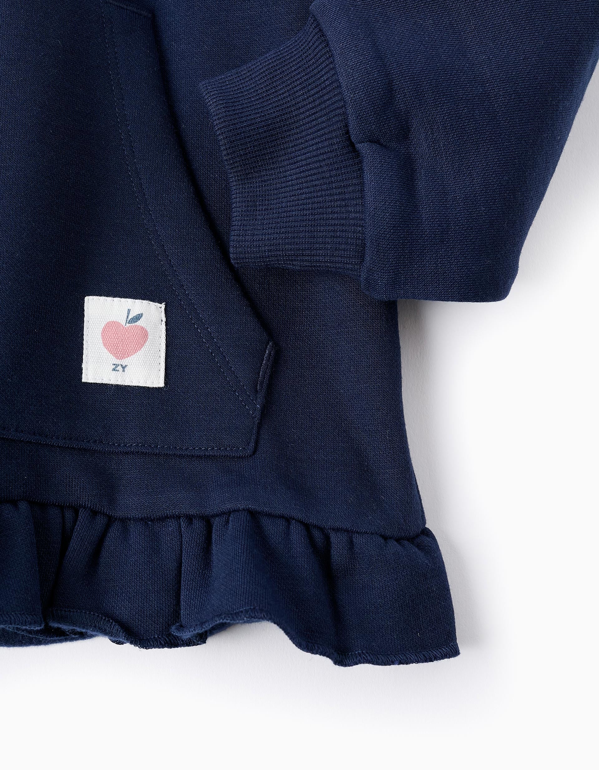 Tracksuit with Ruffles for Girls, Dark Blue