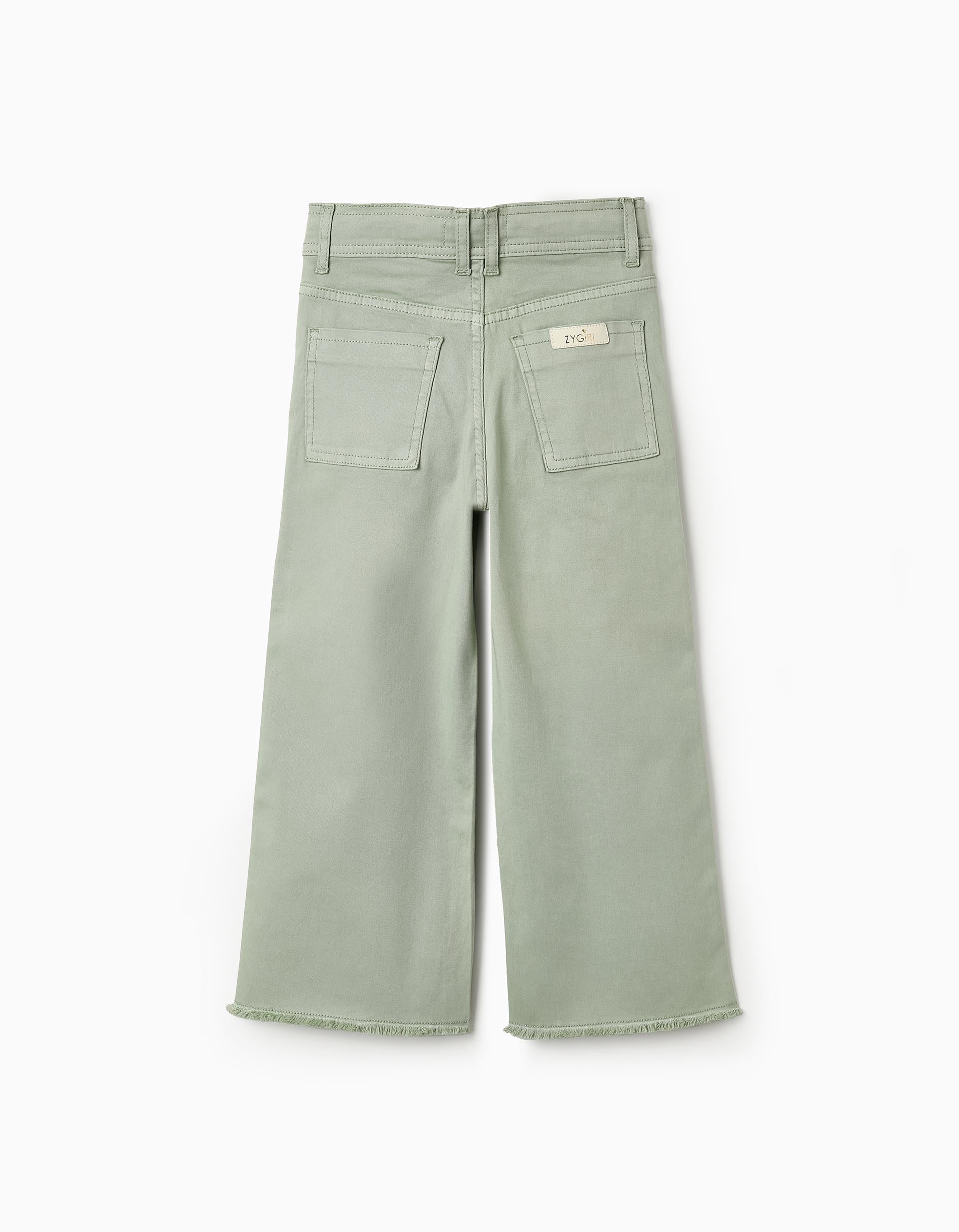 Pantalón de Sarga para Niña 'Wide Leg', Verde Agua