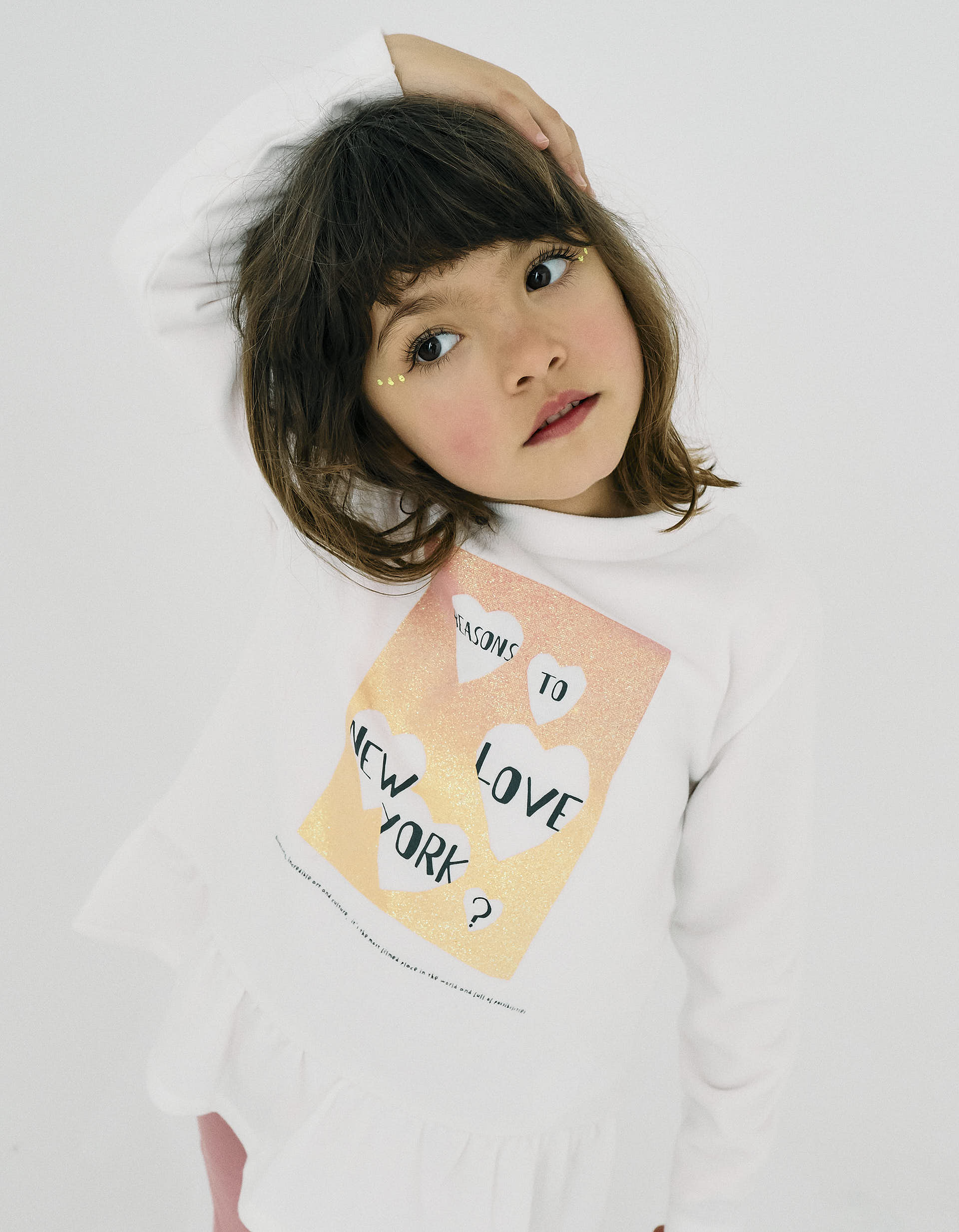 Sudadera + Leggings para Niña 'New York', Blanco/Rosa