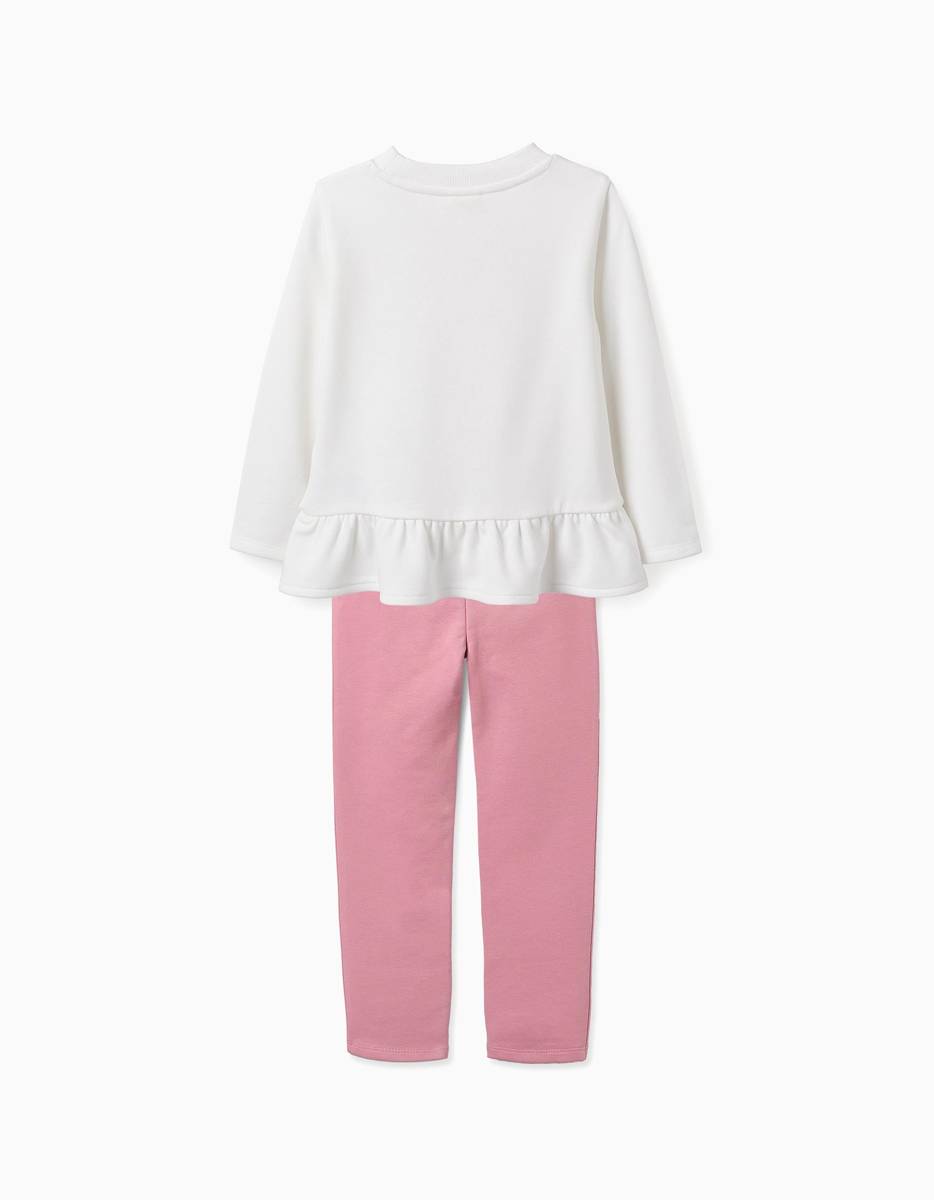 Sweat + Leggings pour Fille 'New York', Blanc/Rose