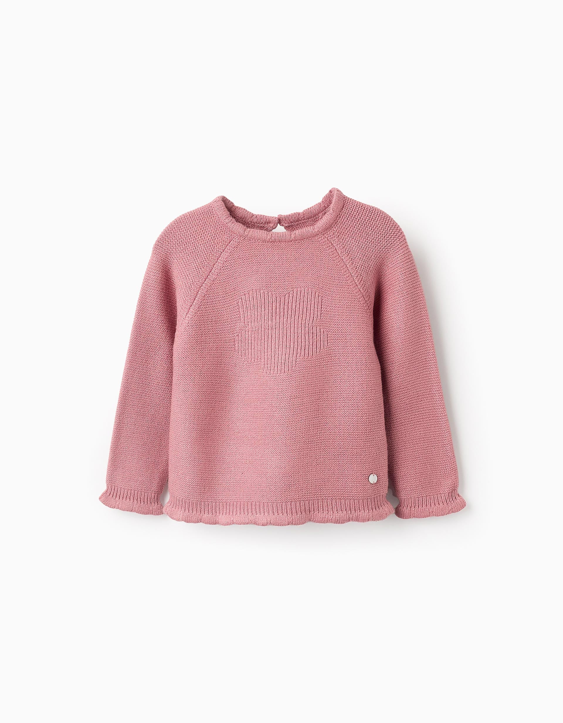 Camisola de Malha para Bebé Menina 'Flor', Rosa