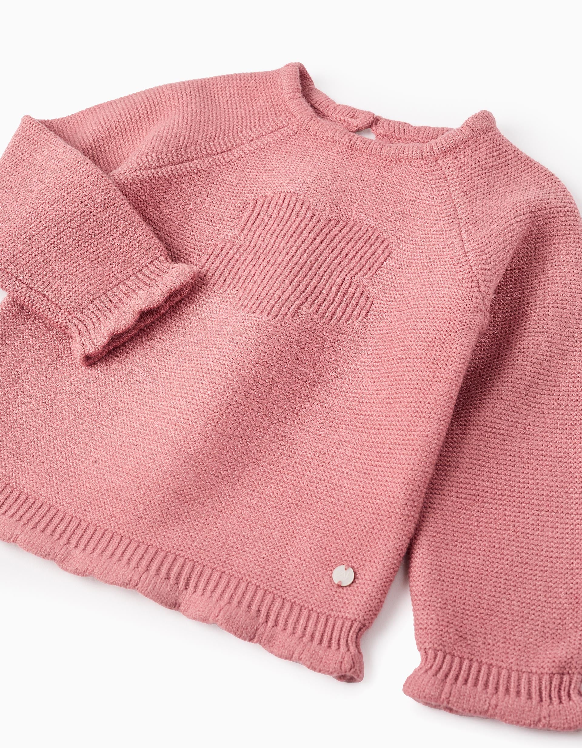 Camisola de Malha para Bebé Menina 'Flor', Rosa