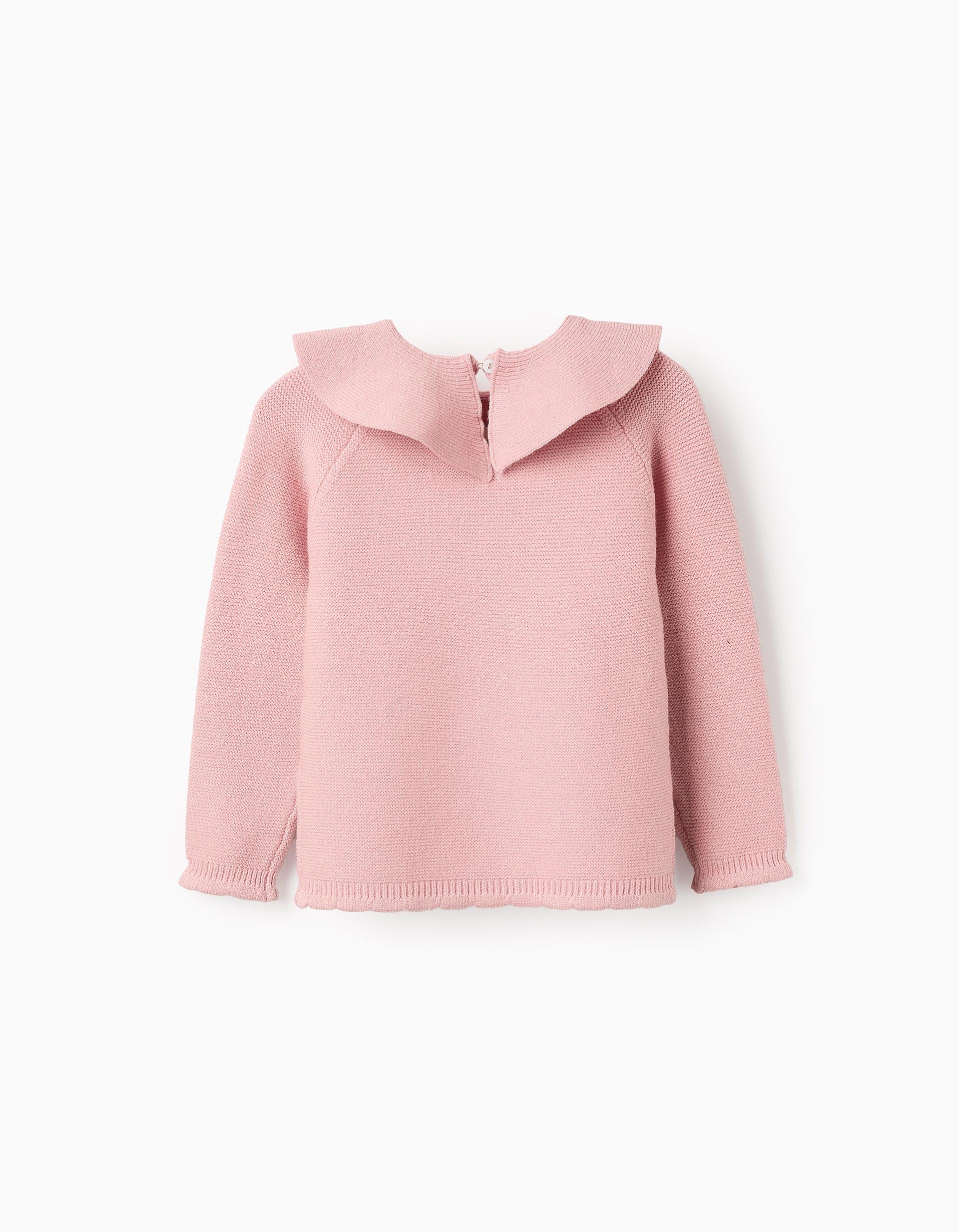 Pull en Maille avec Col à Volants pour Fille, Rose