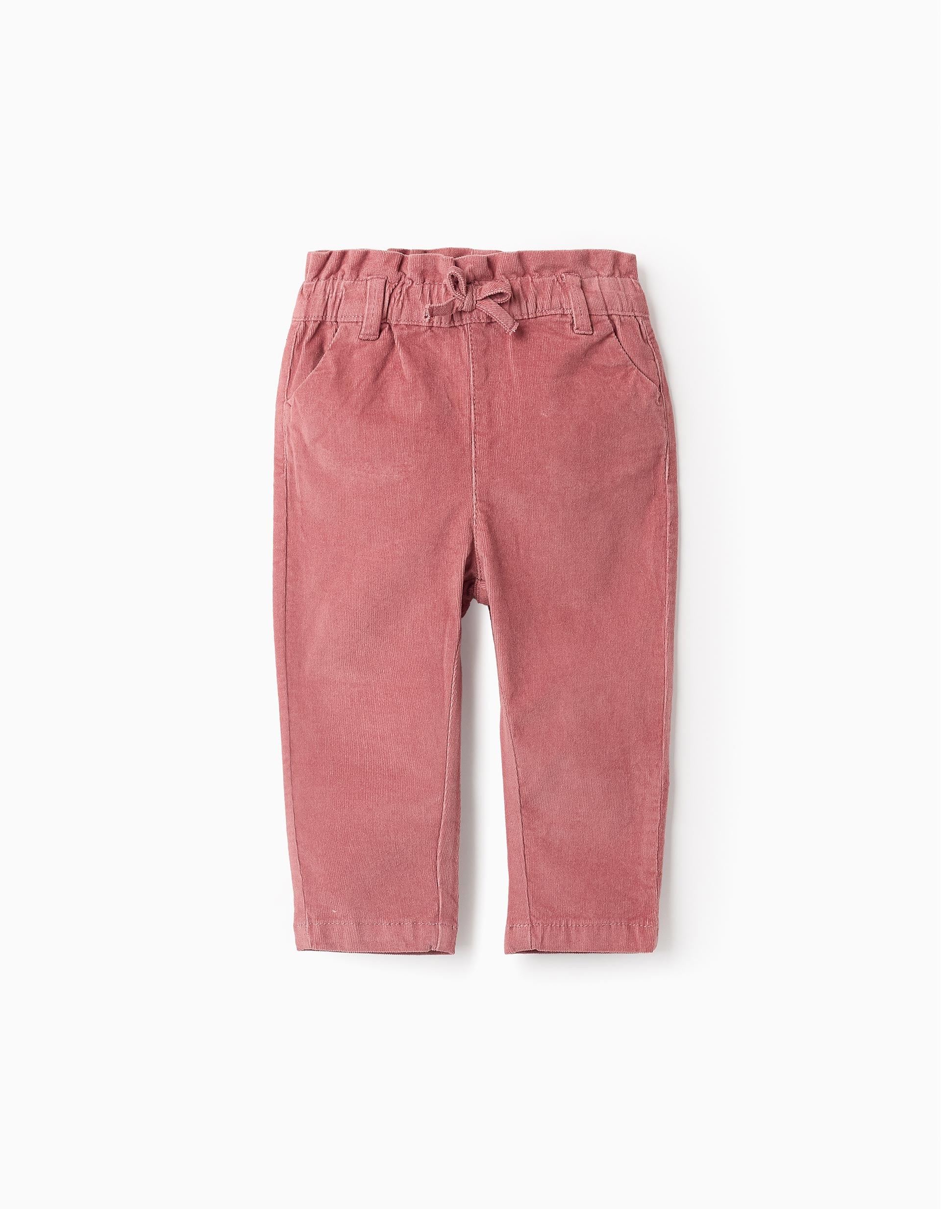 Corduroy Trousers for Baby Girls 'Paperbag', Pink