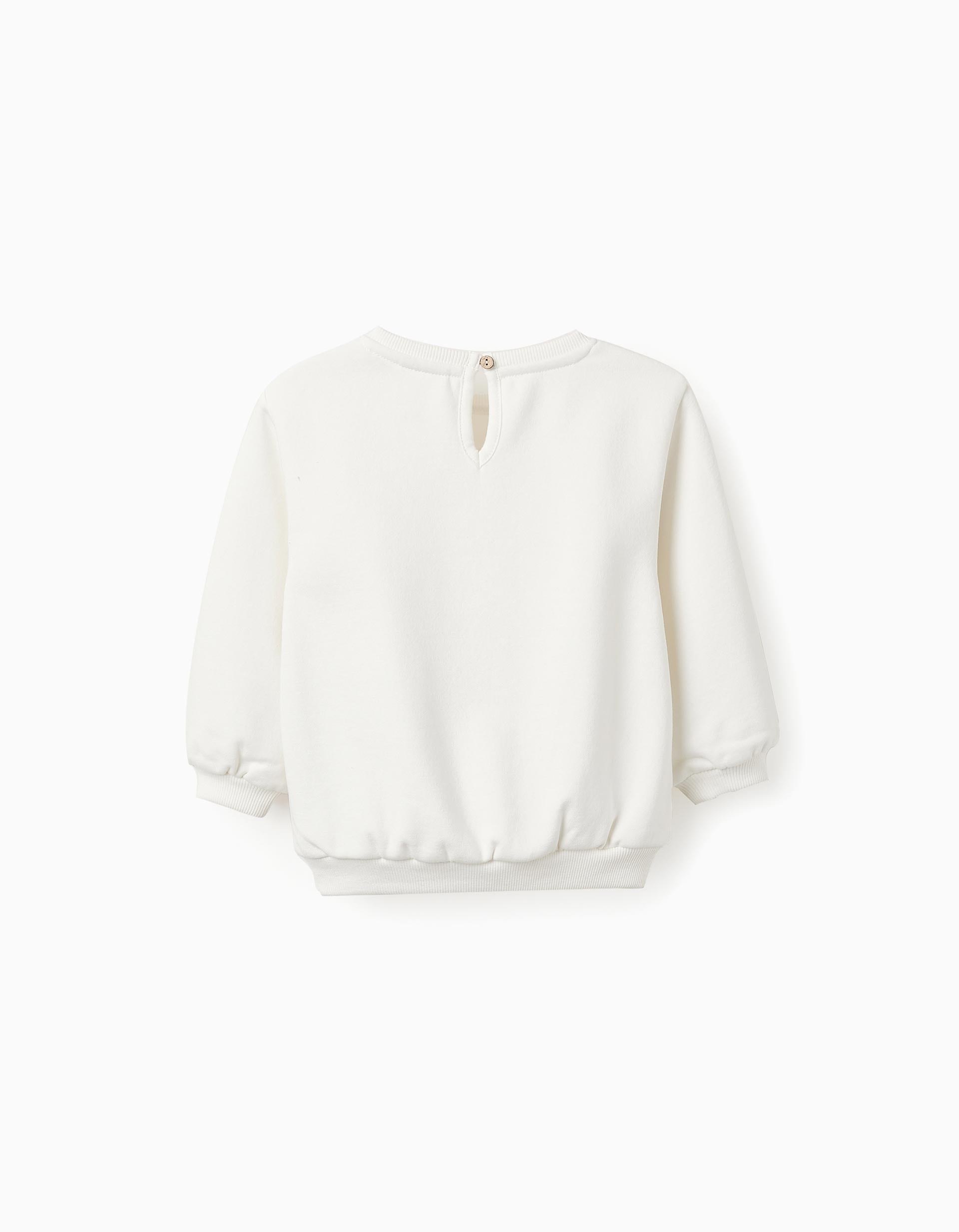 Sweat Gratté avec Imprimé de Fleurs pour Bébé Fille, Blanc/Rose