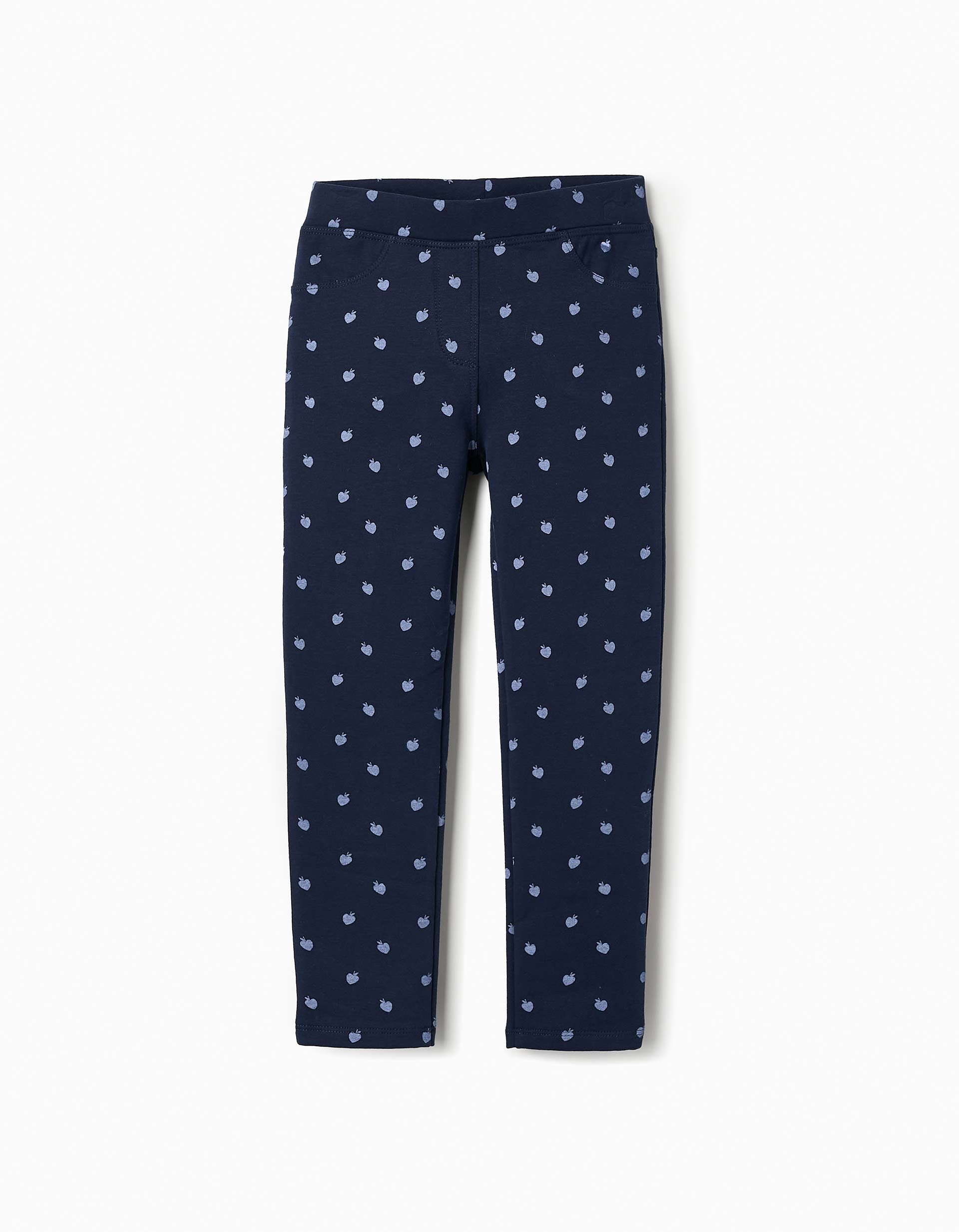 Jeggings Perchados con Estampado para Niña, Azul Oscuro