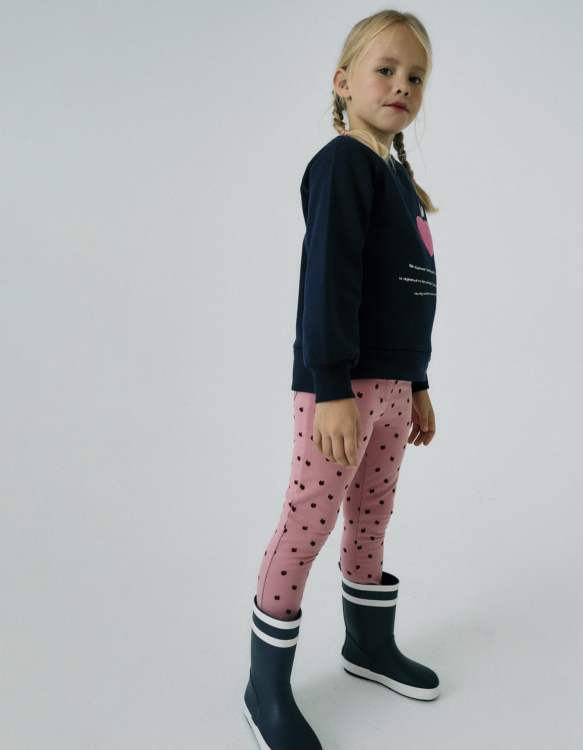 Jeggings Perchados con Estampado para Niña, Rosa