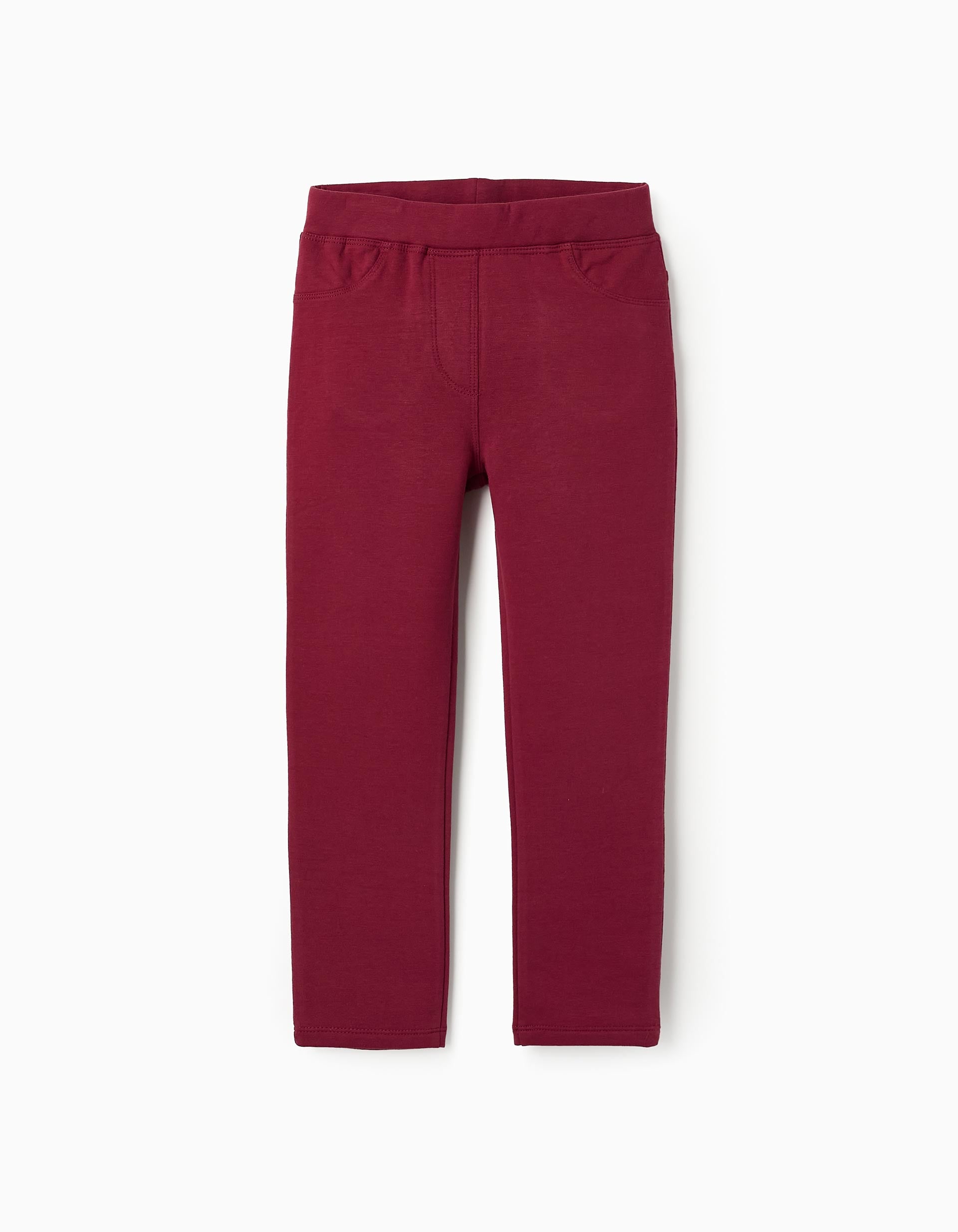 Jeggings Cardadas para Menina, Vermelho