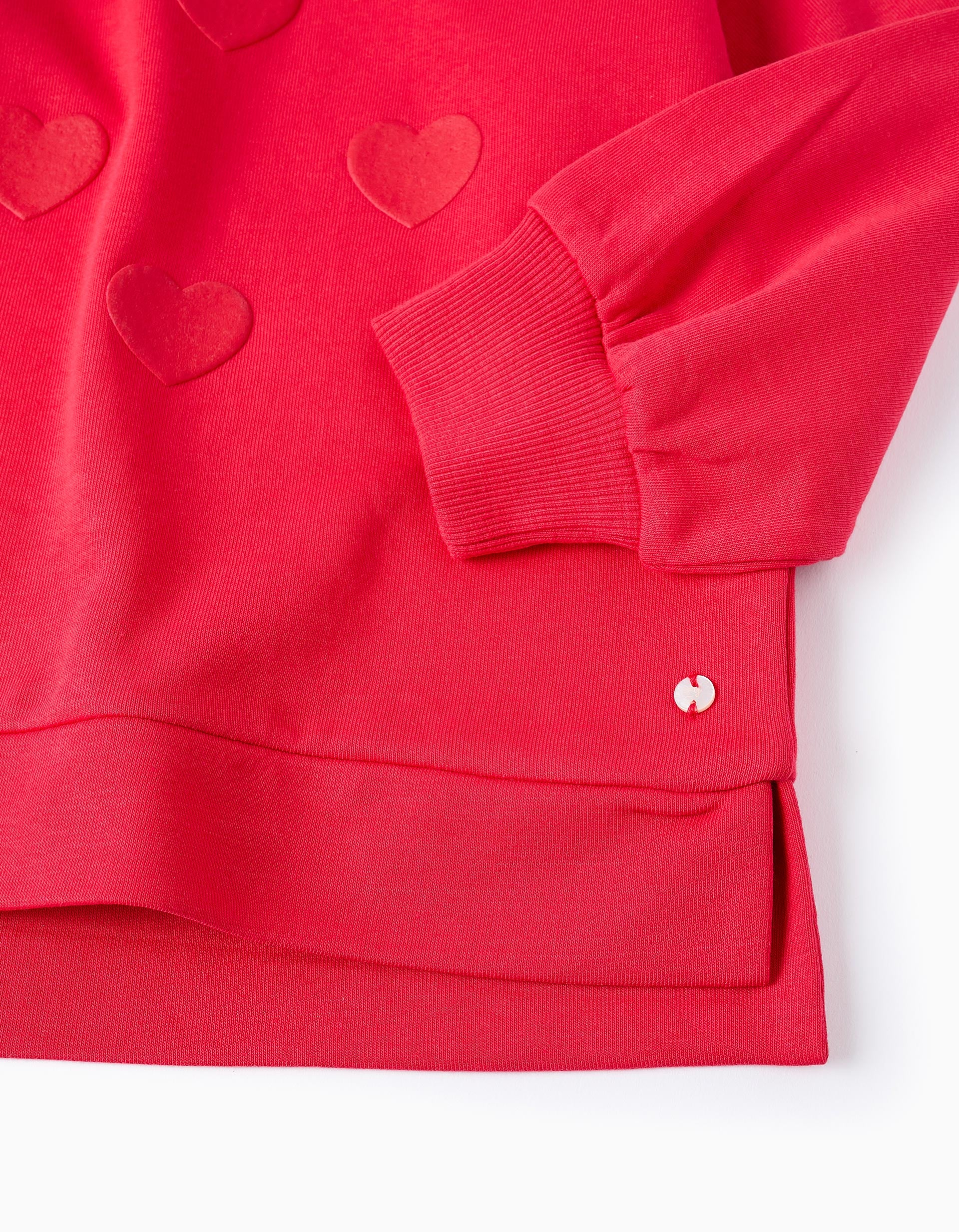 Sweat para Menina 'Corações', Vermelho