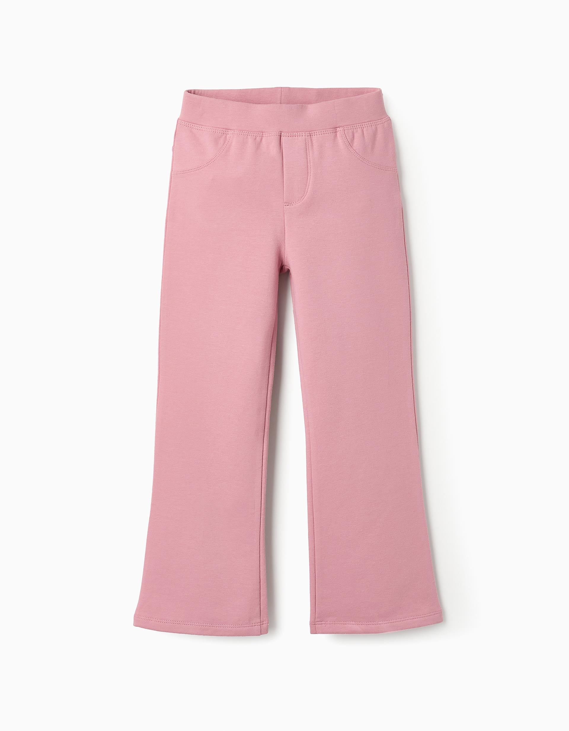 Jeggings Cardadas à Boca de Sino para Menina, Rosa