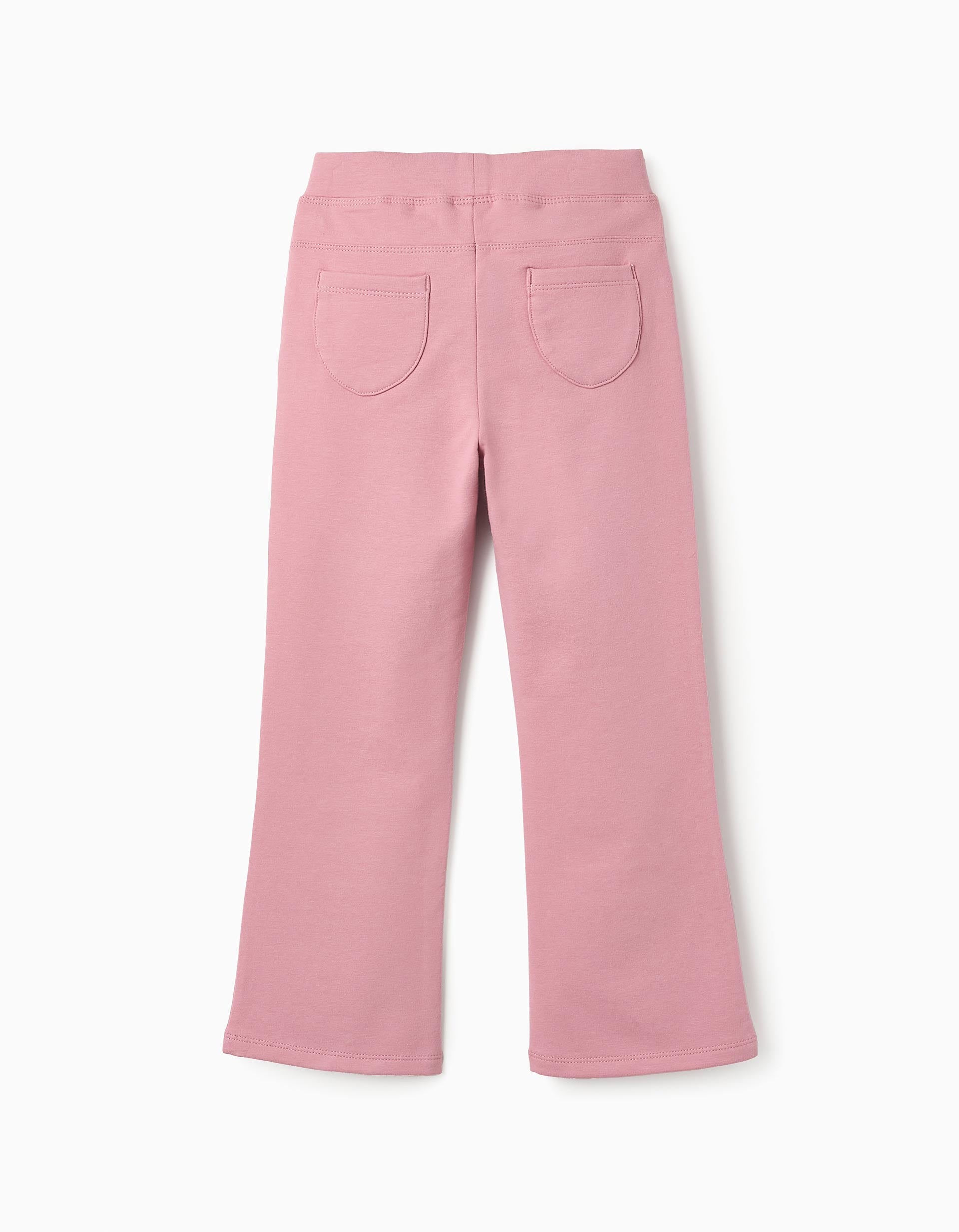 Jeggings Cardadas à Boca de Sino para Menina, Rosa