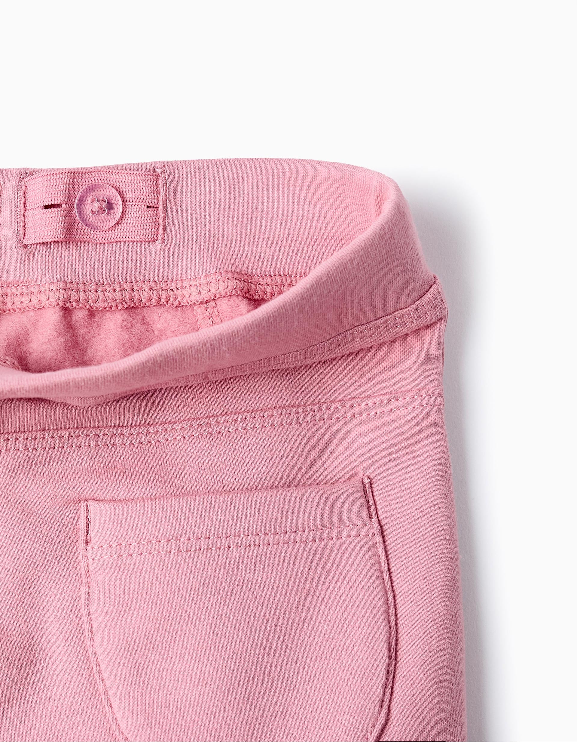 Jeggings Cardadas à Boca de Sino para Menina, Rosa