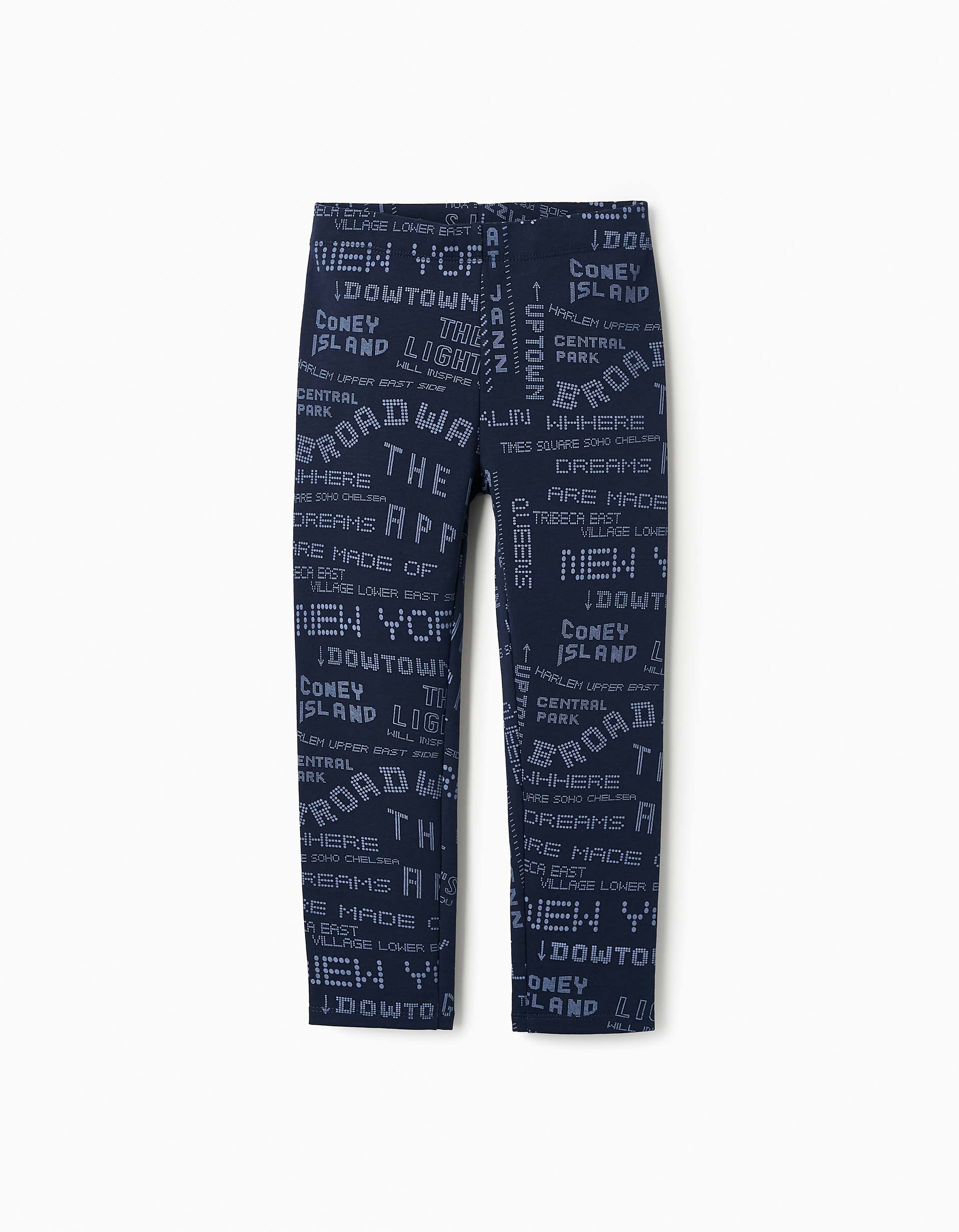 Leggings Estampadas para Menina 'NYC', Azul Escuro