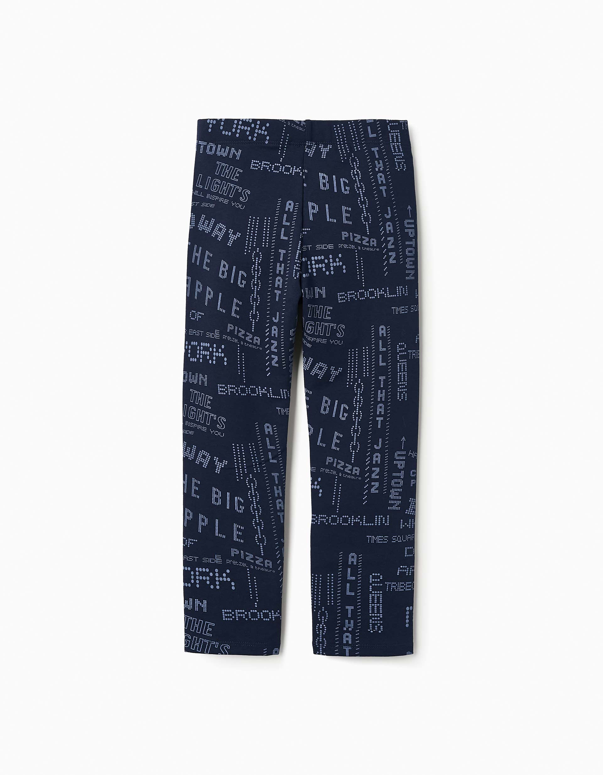 Leggings Estampadas para Menina 'NYC', Azul Escuro