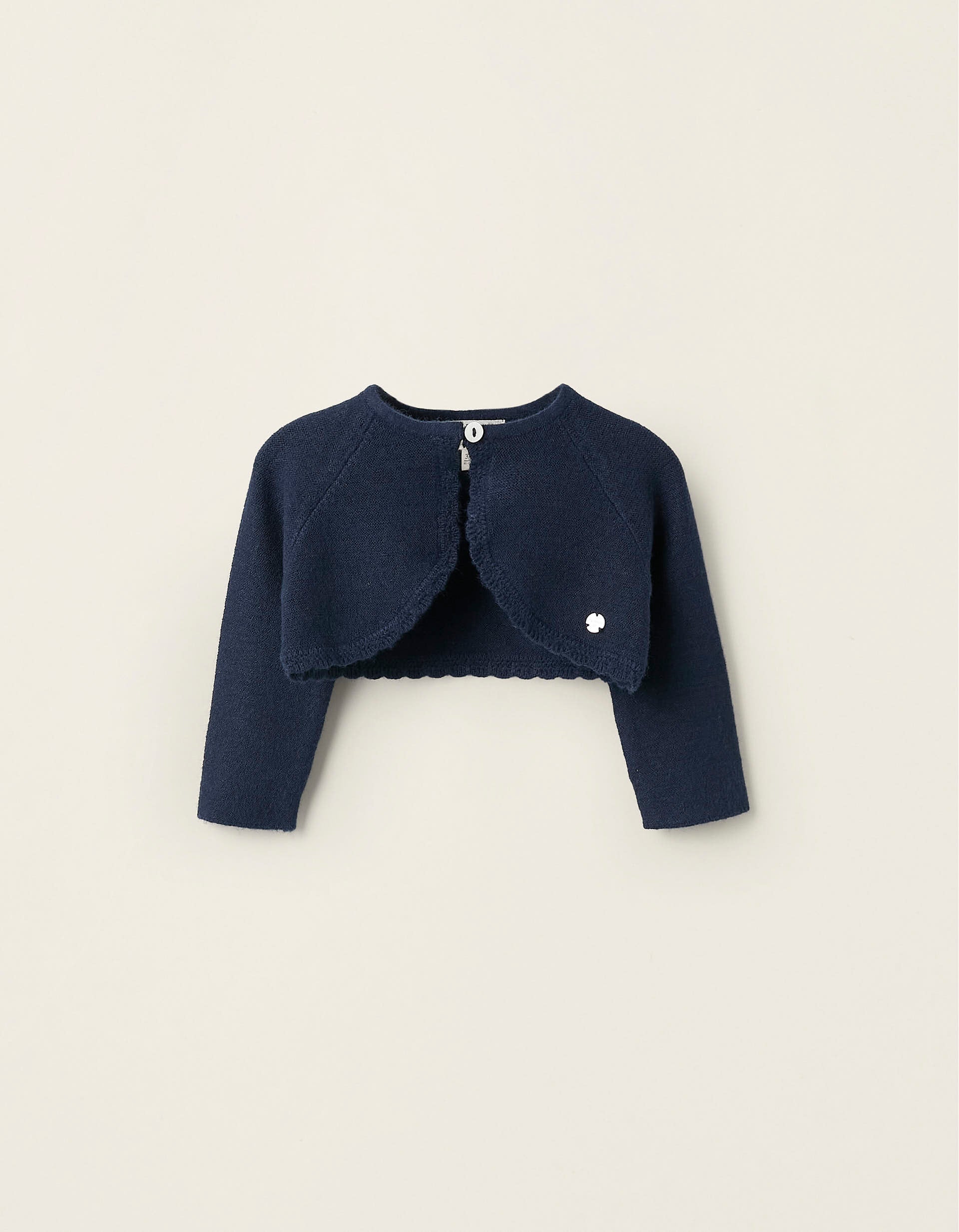 Bolero Cardigan for Newborn Girls, Dark Blue