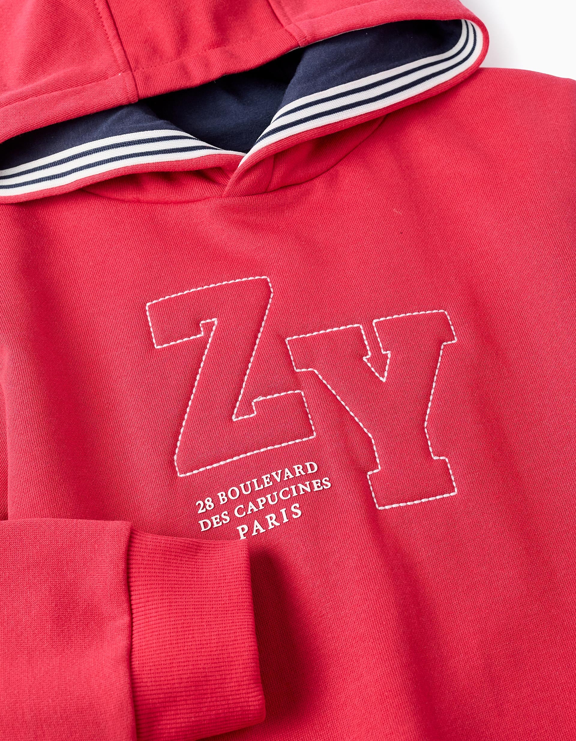 Sudadera Perchada con Capucha para Niño 'ZY Paris', Rojo