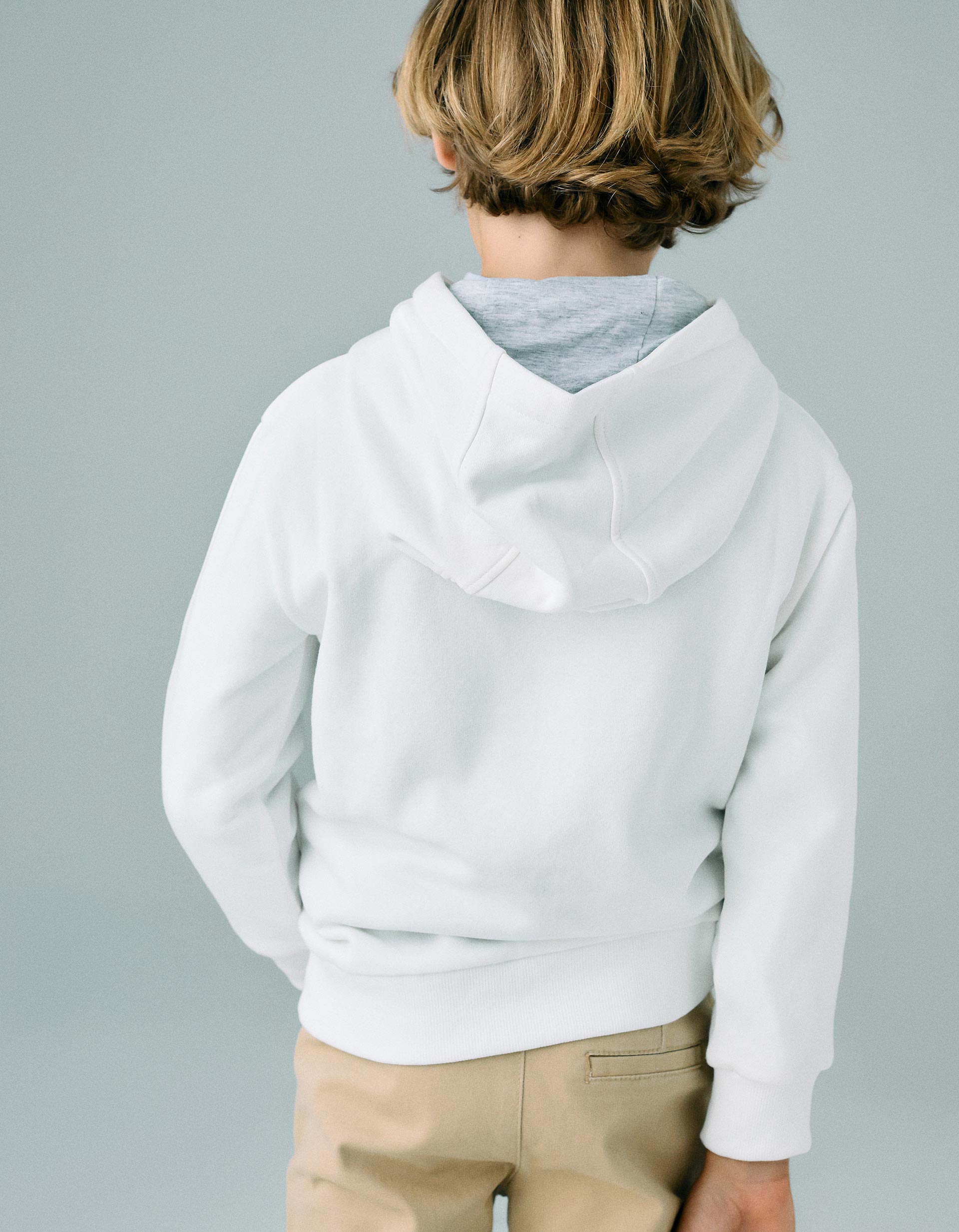 Sudadera Perchada con Capucha para Niño 'ZY Paris', Blanco