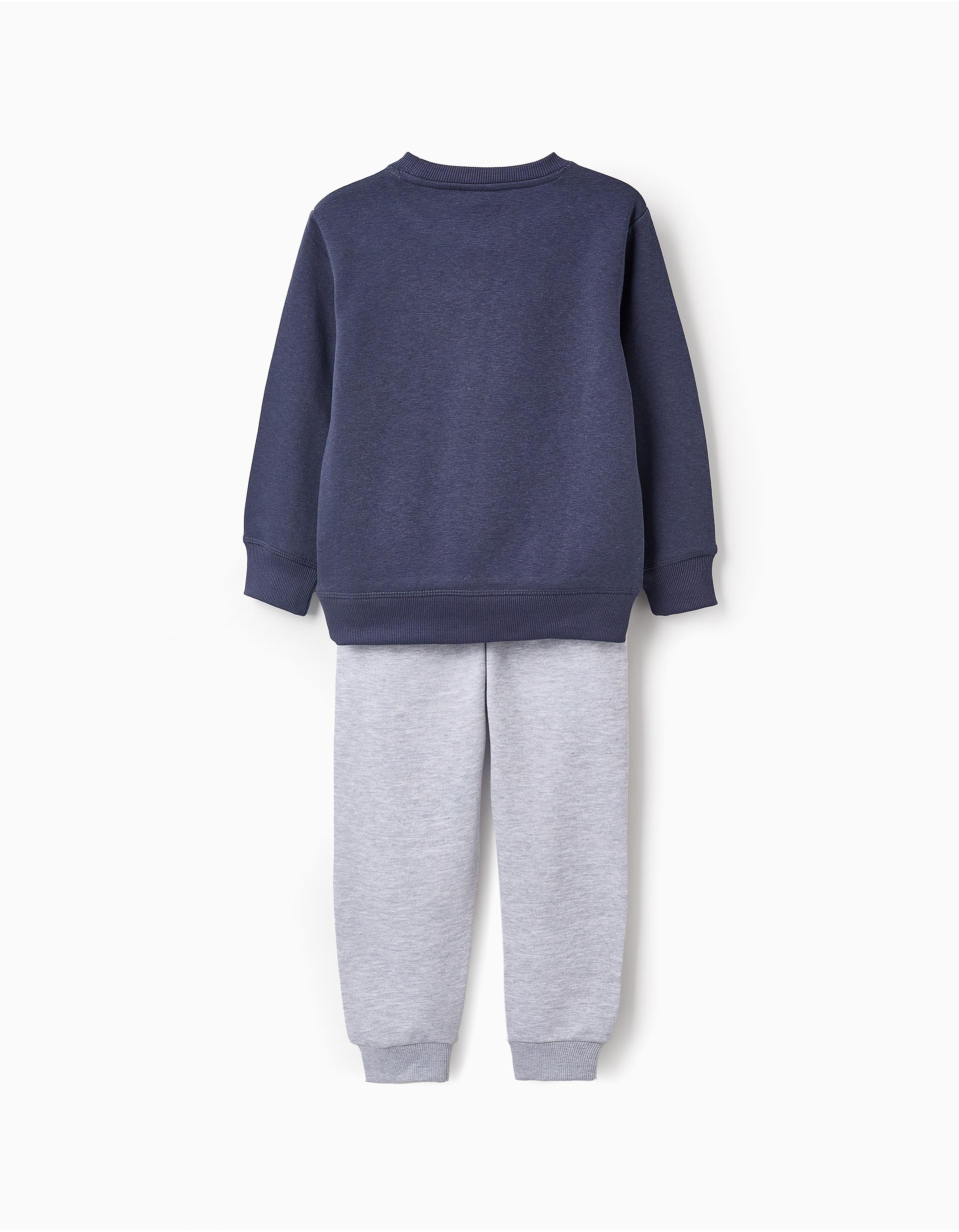 Sudadera + Pantalón Perchado para Niño 'Automóvil', Azul/Gris