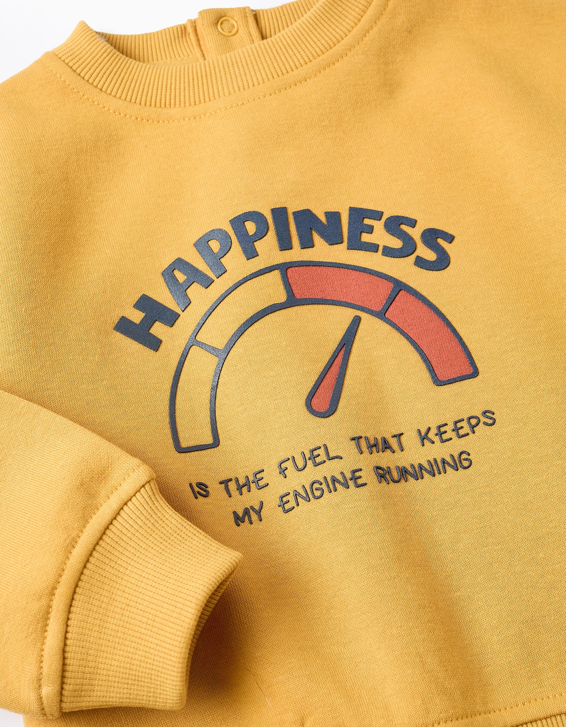 Sweat Gratté pour Bébé Garçon 'Happiness', Jaune