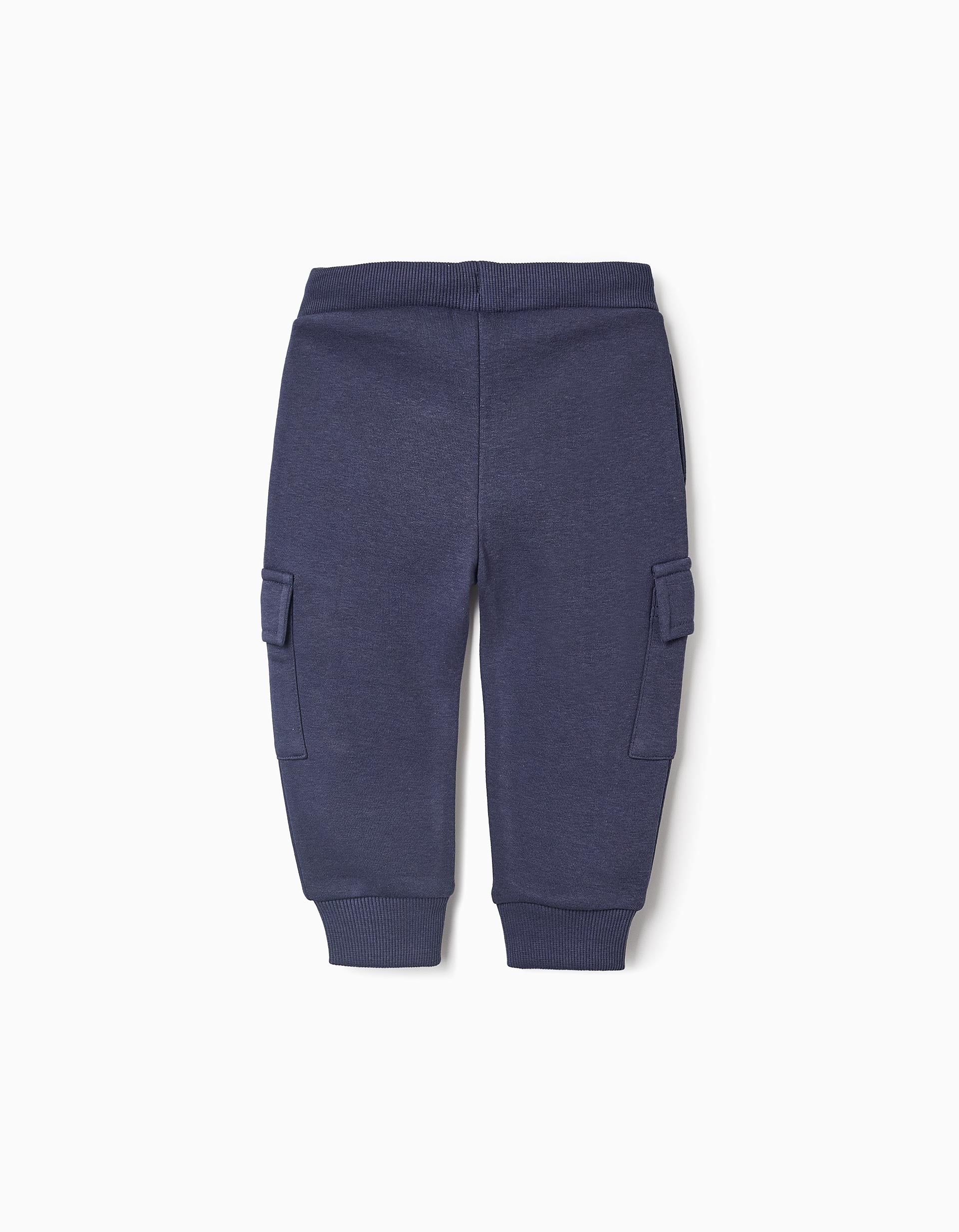 Pantalon de Jogging Gratté avec Poches Cargo pour Bébé Garçon, Bleu